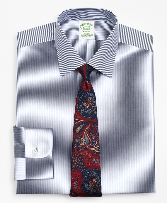 Stretch Milano Slim-Fit Dress Shirt, Non-Iron Stripe - Brooks Brothers Outlet