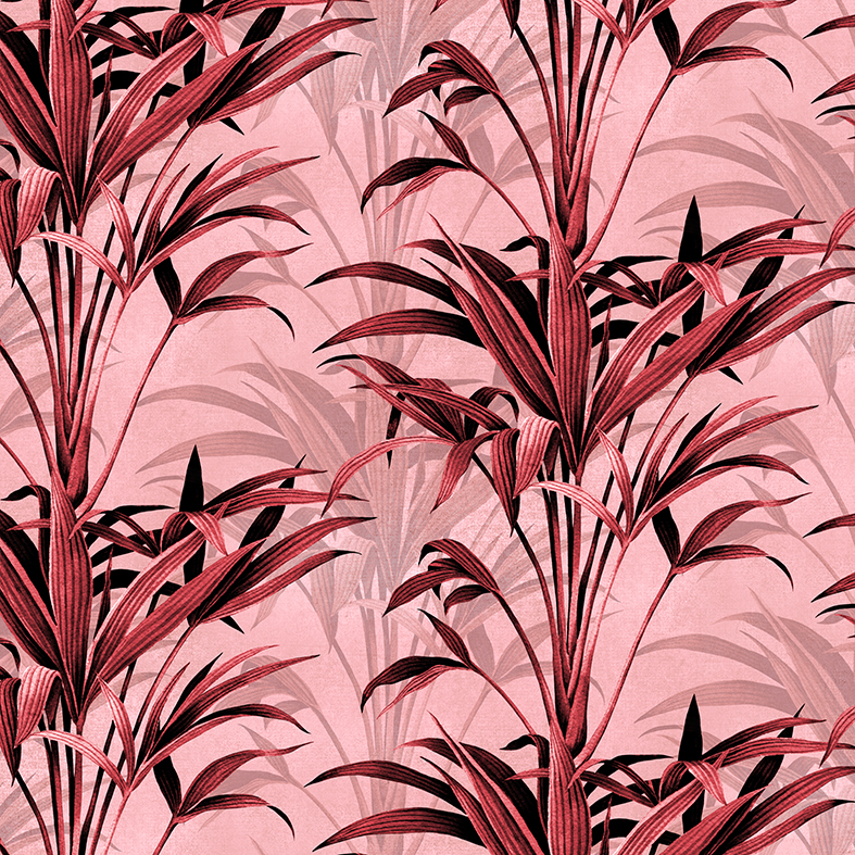 Wild Grasses Crimson Wallpaper