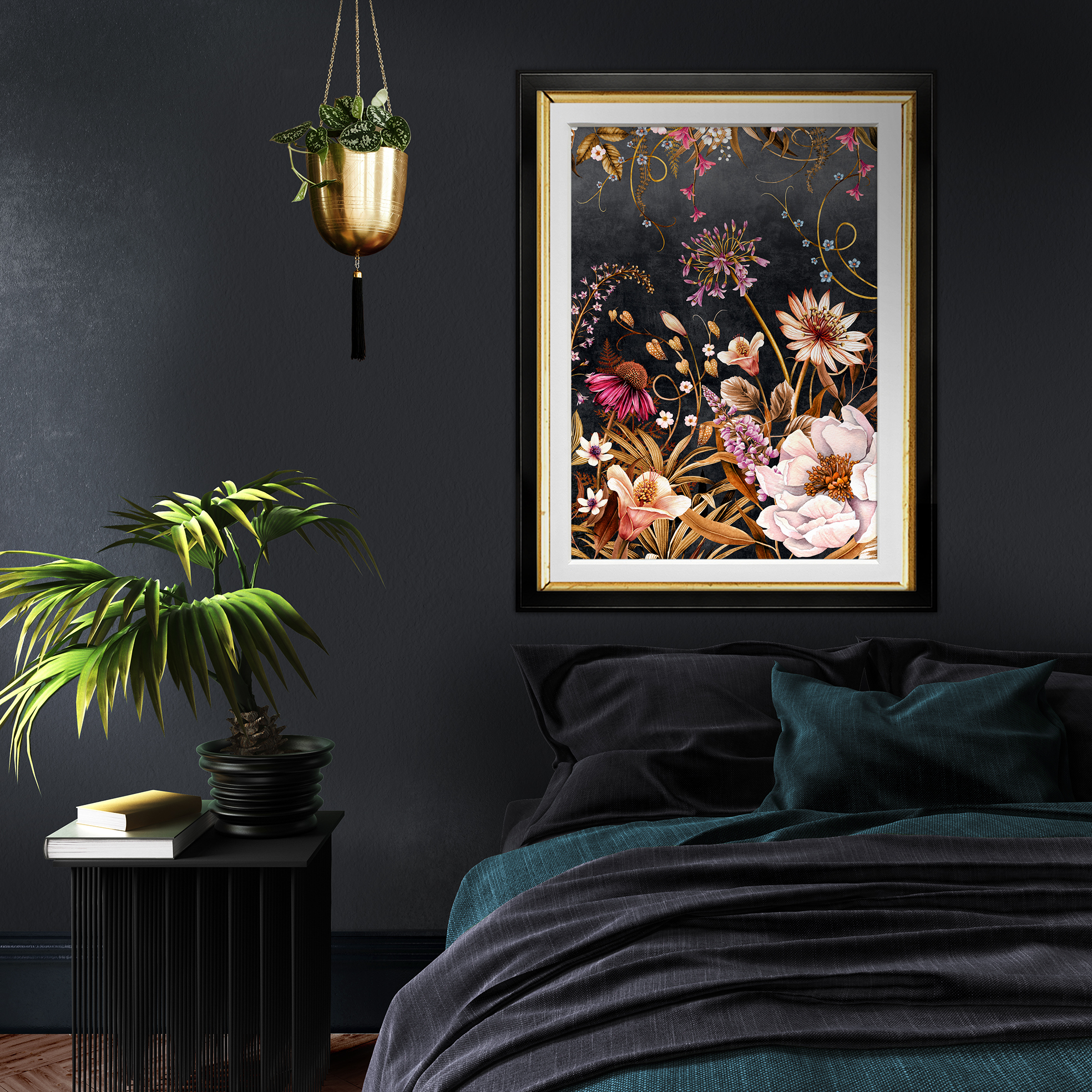 Noir Blooms Art Print