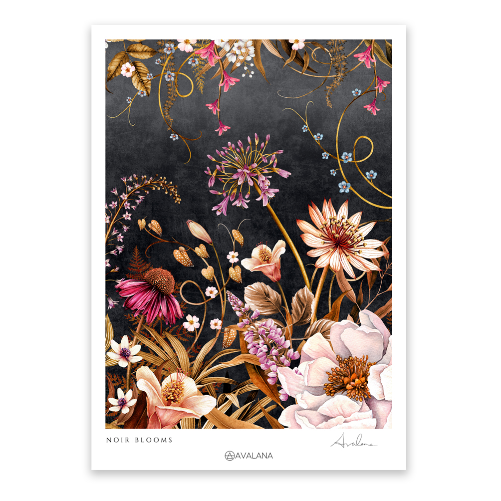 Noir Blooms Art Print