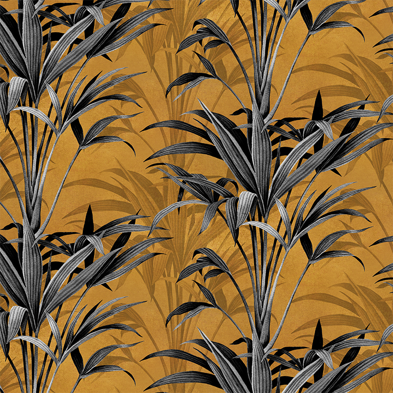 Wild Grasses Gold Wallpaper