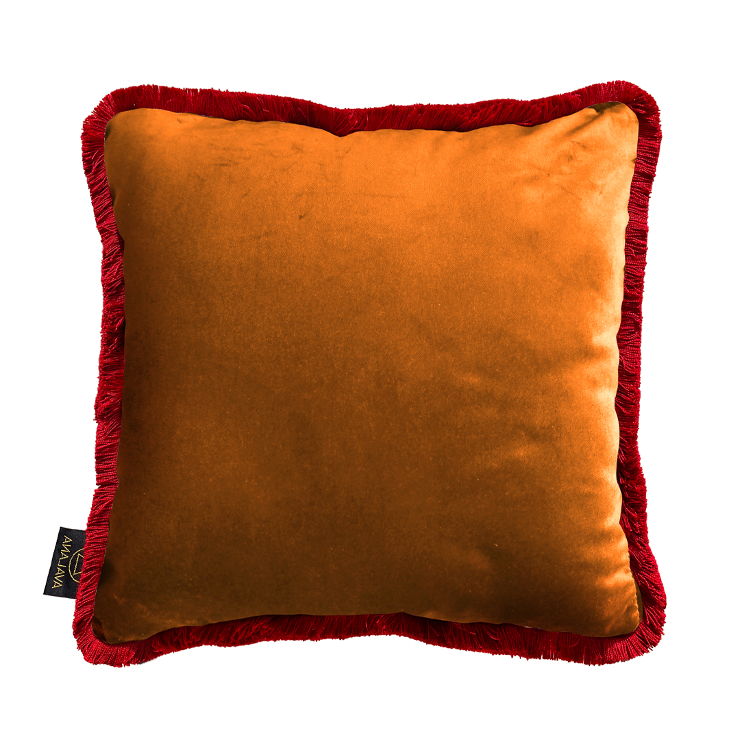 Passion Fleur Fringe Velvet Cushion Cover