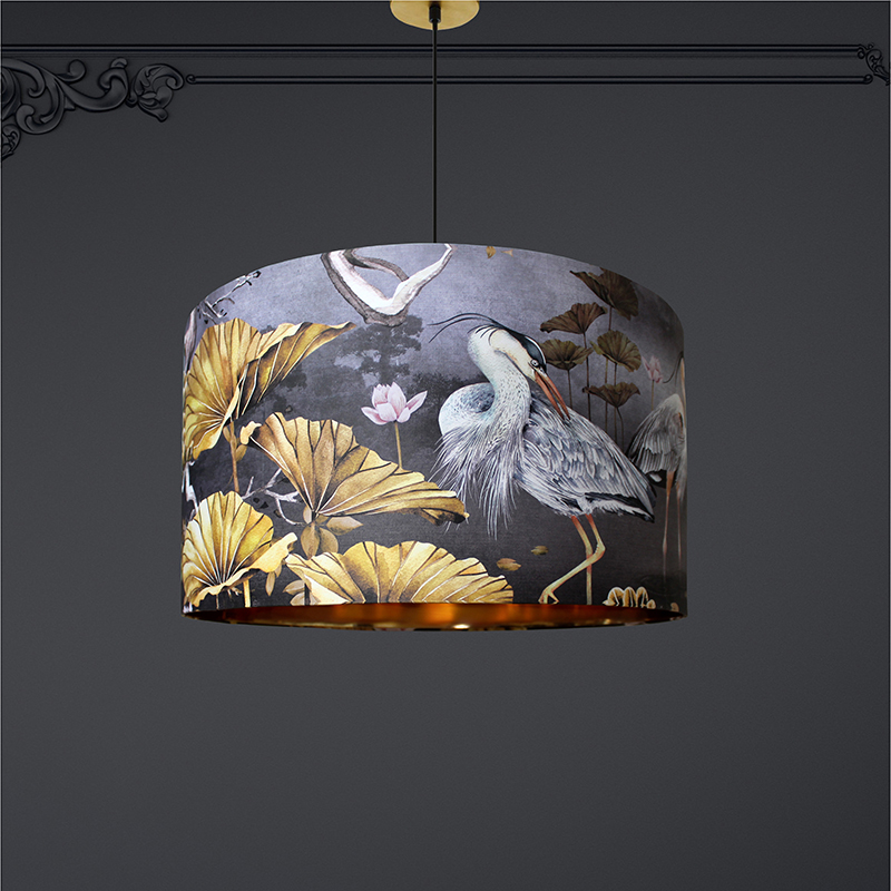 Midnight Orient Gold Lined Lampshade