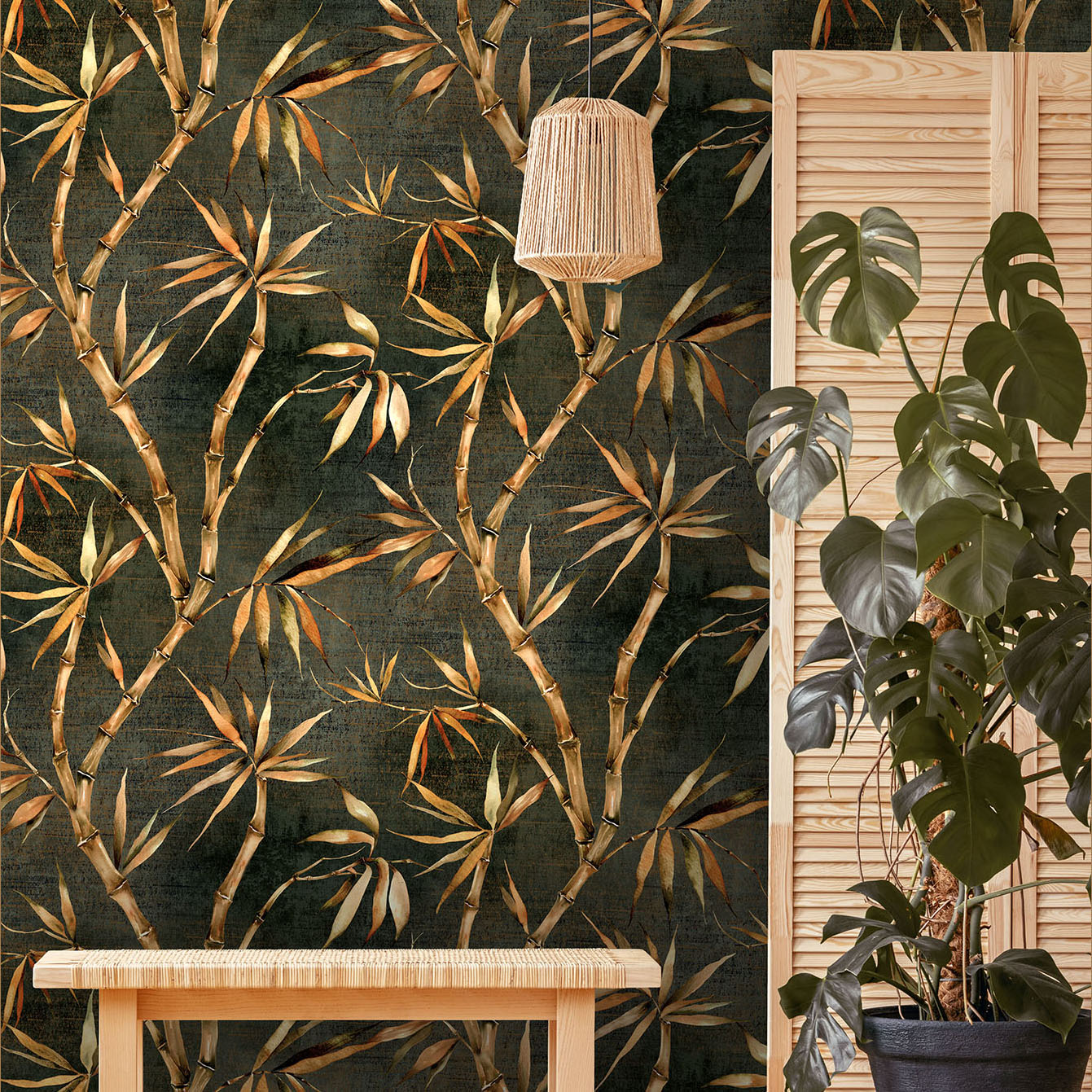 Forest Green Bamboo Wallpaper