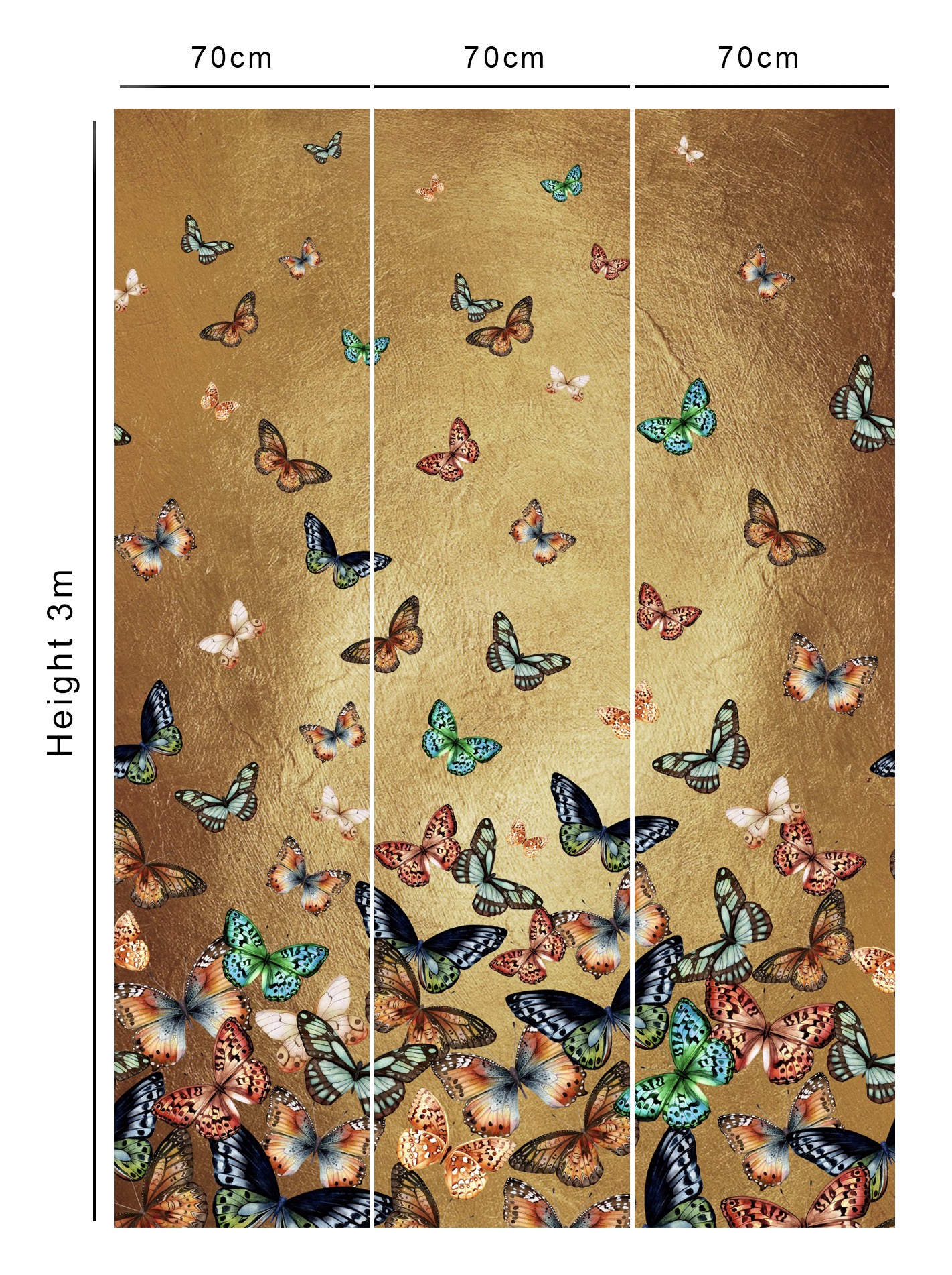 Papilio Parade Gold Metallic Wallpaper
