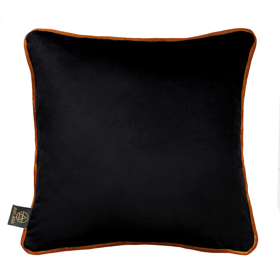 Sariska Jungle Copper Piped Velvet Cushion Cover