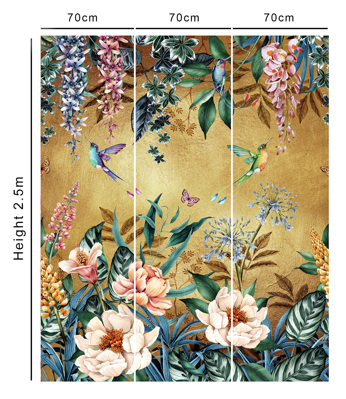 Paradise Garden Gold Metallic Wallpaper
