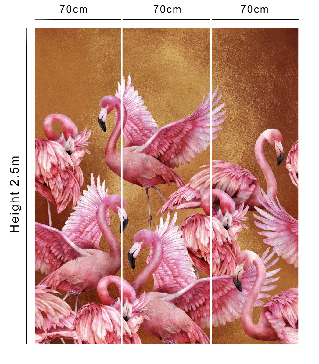 Flamingle Copper Metallic Gold Wallpaper