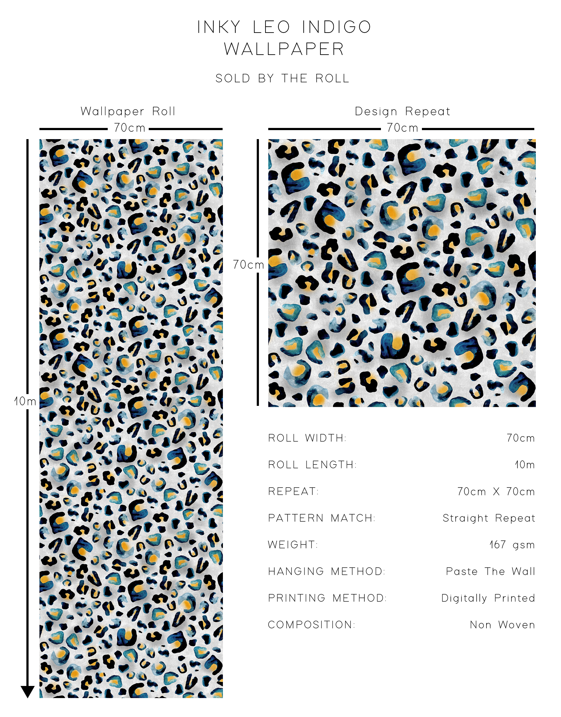 Inky Leo Indigo Wallpaper