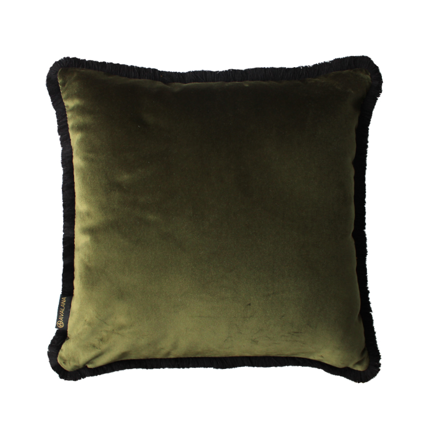 Ring Tailed Lemur Fringe Velvet Cushion Cover