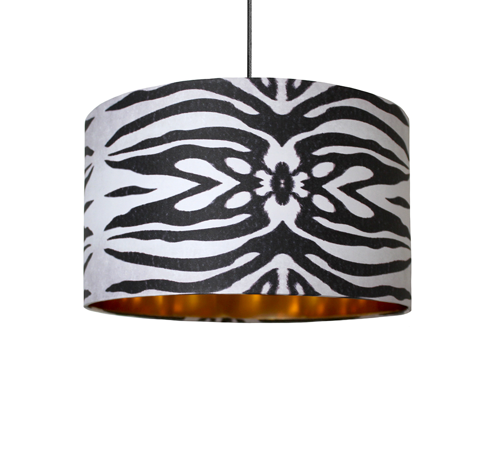 Bold Zebra Gold Lined Lampshade