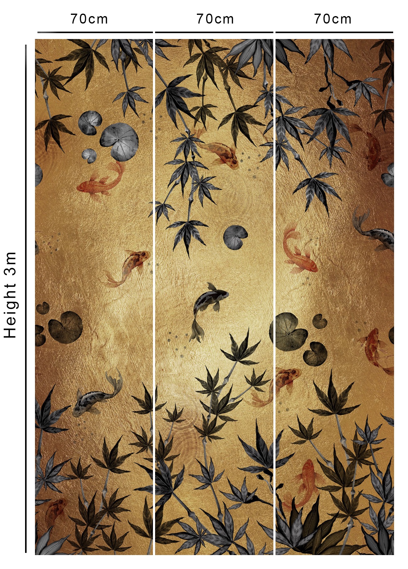 Koi Kin Metallic Gold Wallpaper