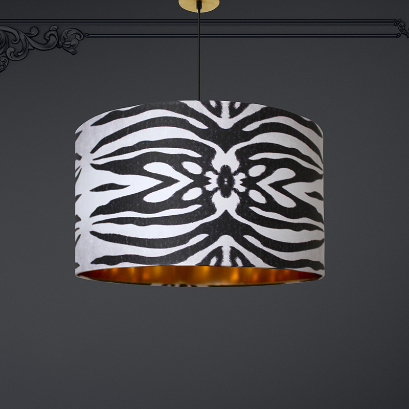 Bold Zebra Gold Lined Lampshade
