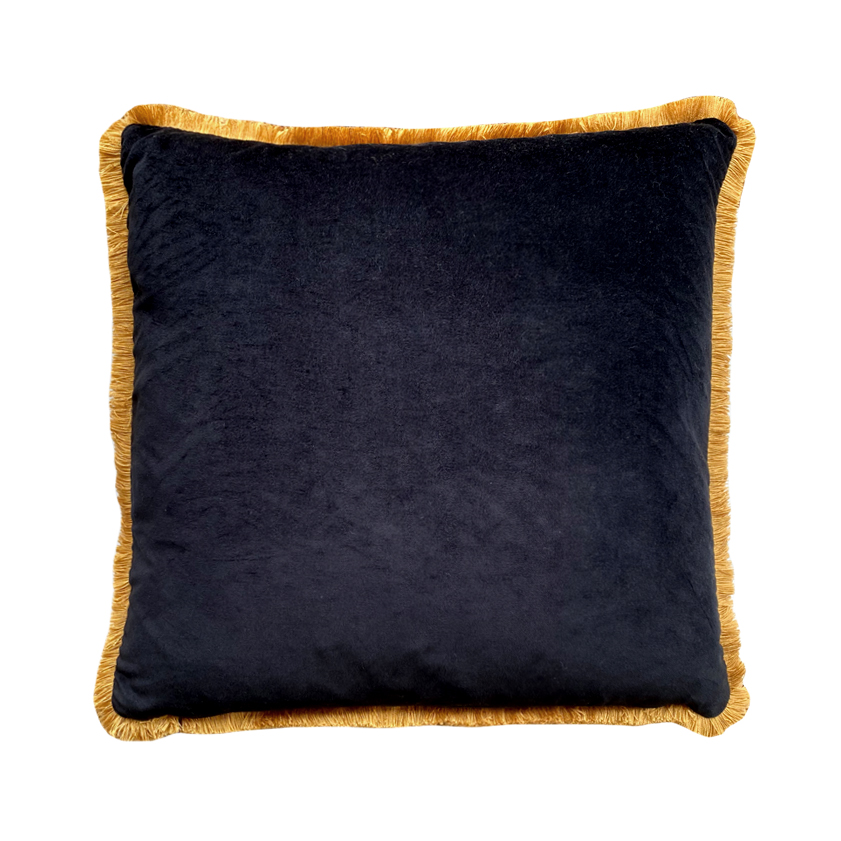 Dark Tropics Fringe Velvet Cushion Cover