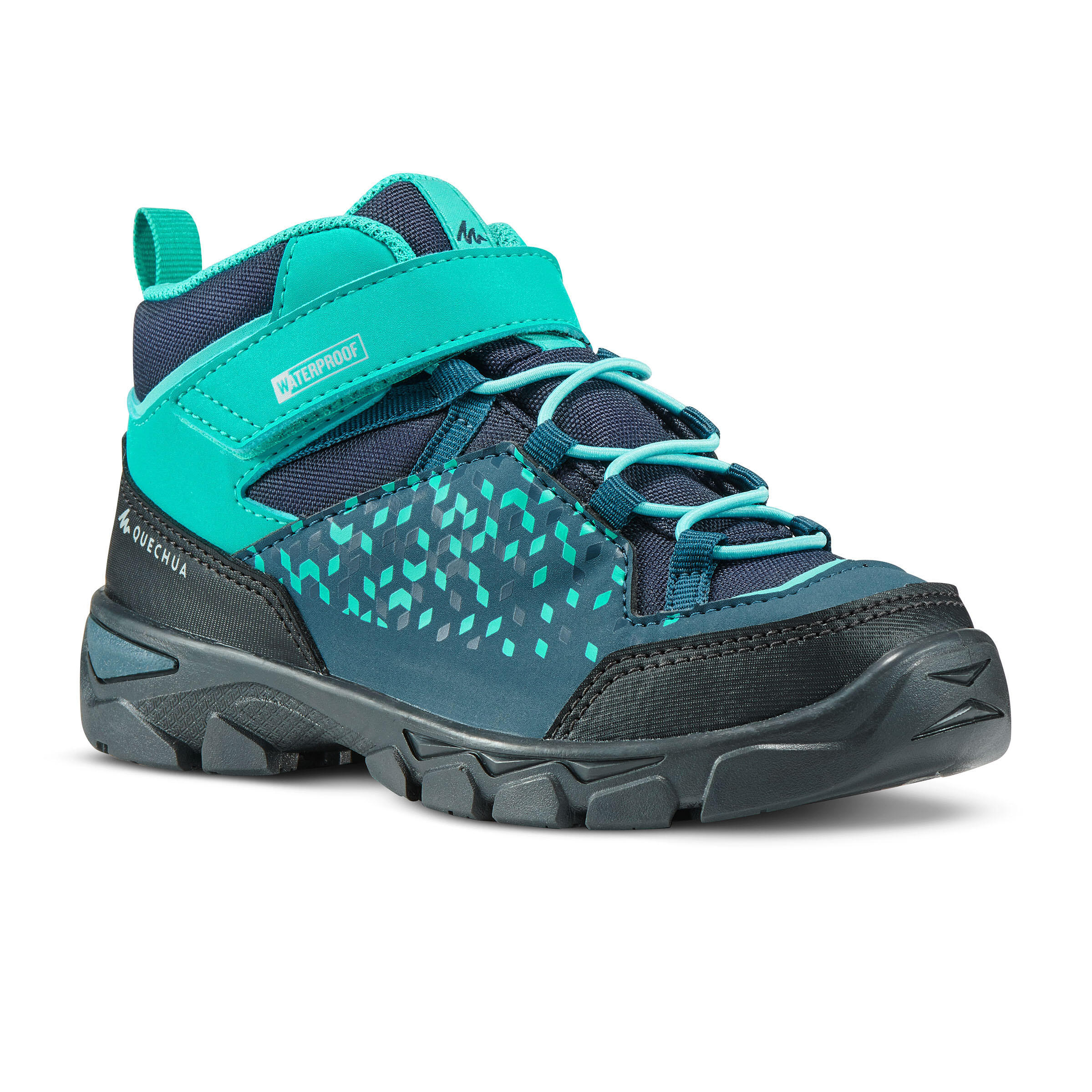 Kids’ Waterproof Hiking Shoes - MH120 MID 28 TO 34 - Turquoise