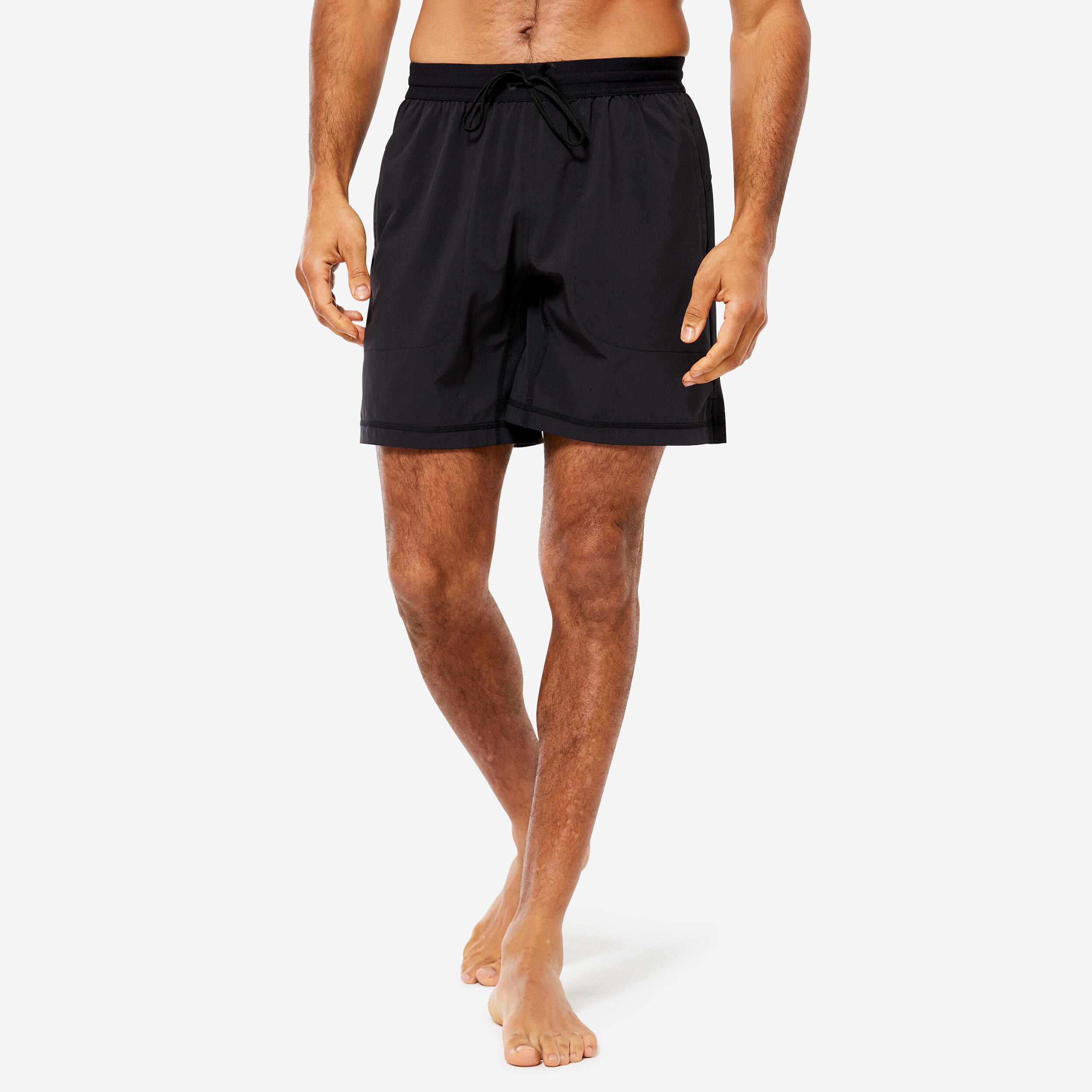 Men's Hot Yoga Ultra-Lightweight Shorts with Built-in Briefs - Black