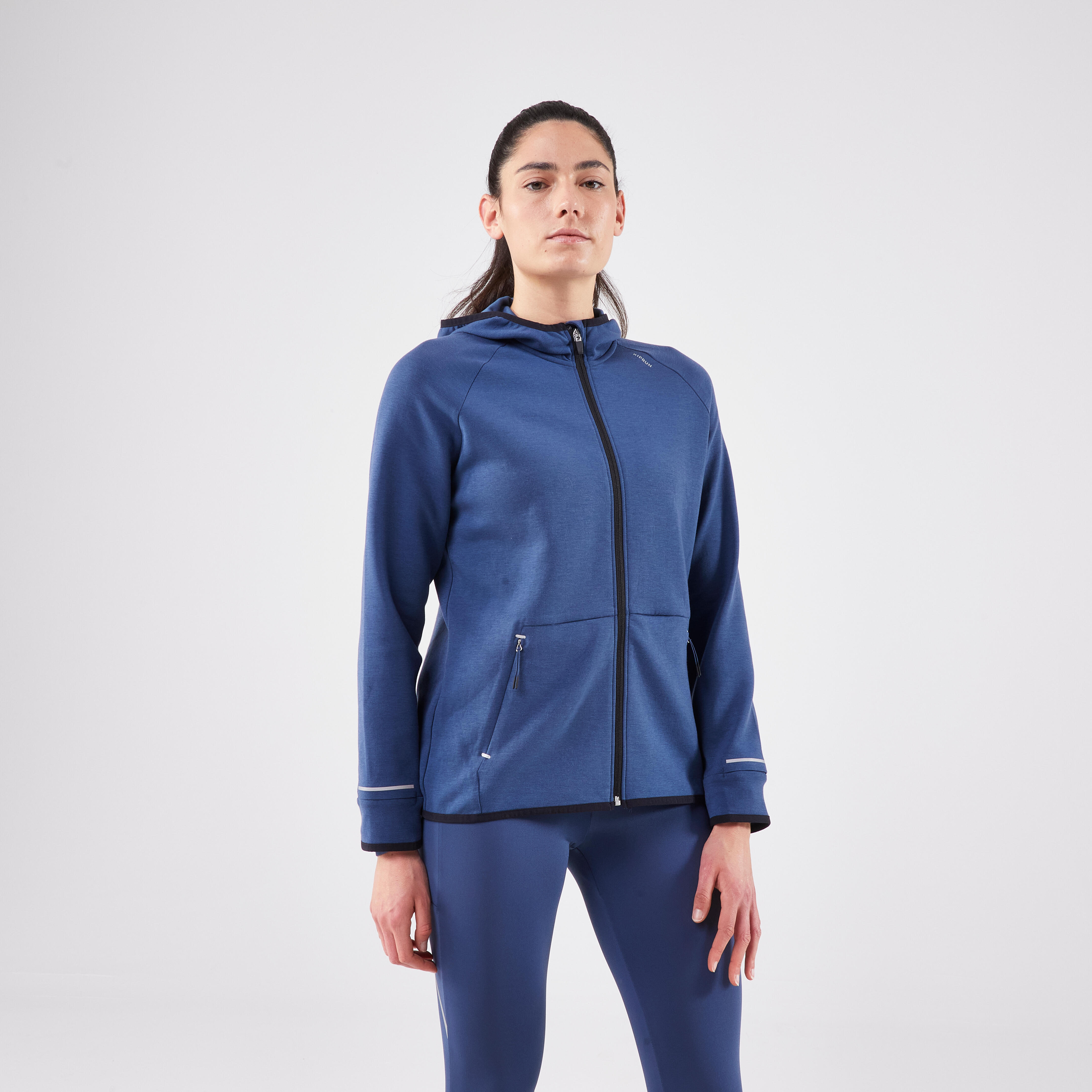WOMEN'S KIPRUN RUN 500 WARM RUNNING JACKET - BLUE