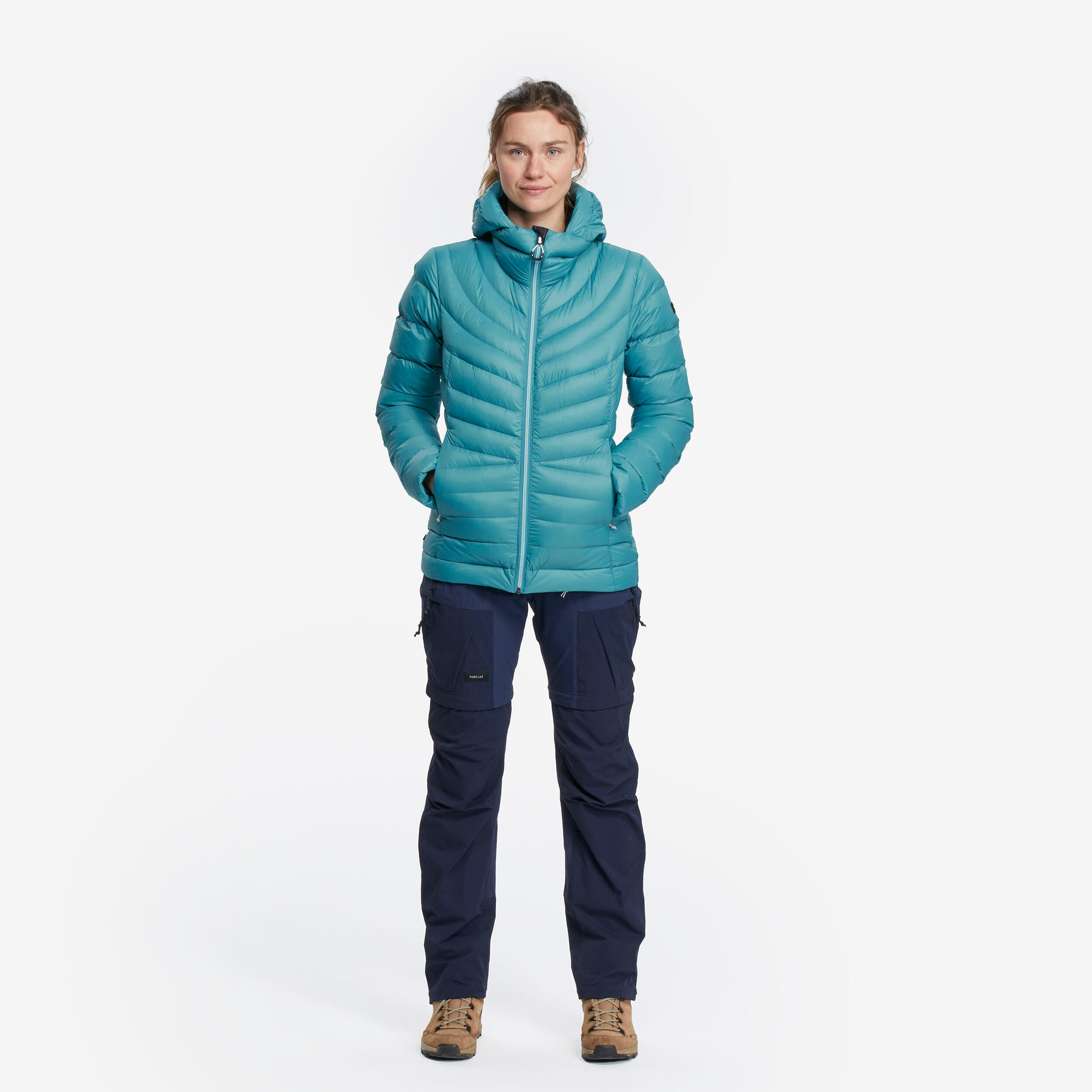Women’s mountain trekking hooded down jacket - MT500 -10°C