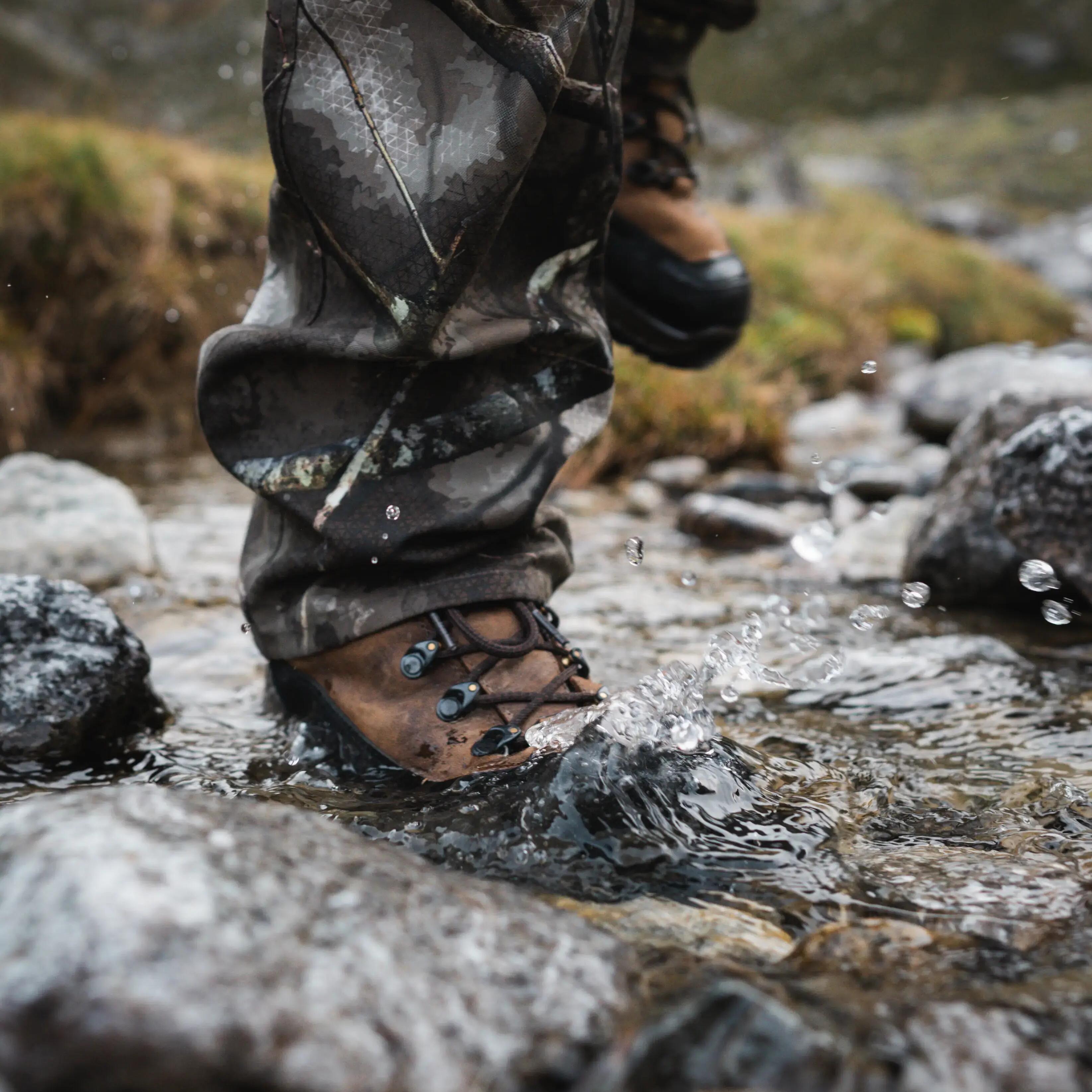 Waterproof Hunting Boots Brown Crosshunt 500 V2