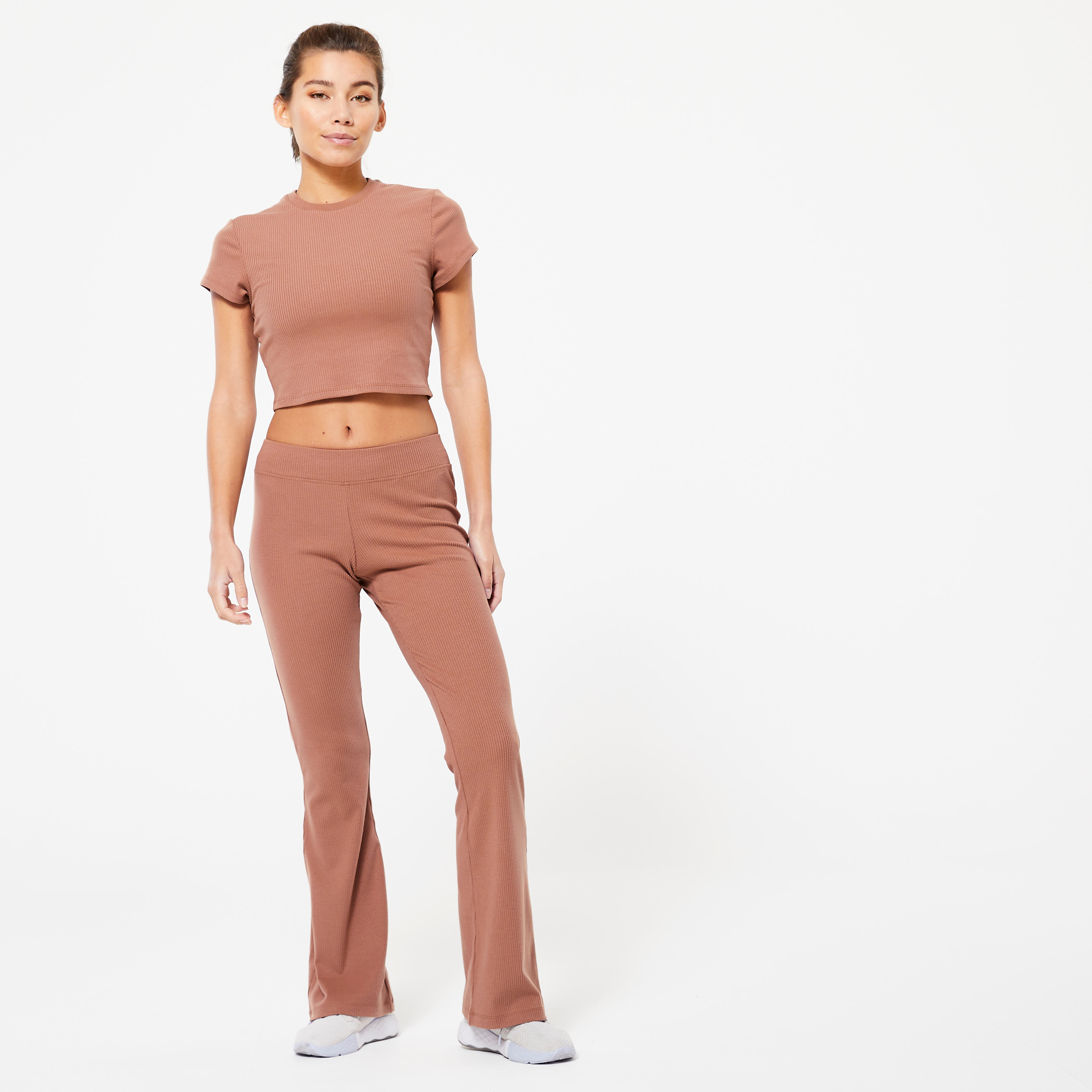 Women's Ribbed T-Shirt - Caramel