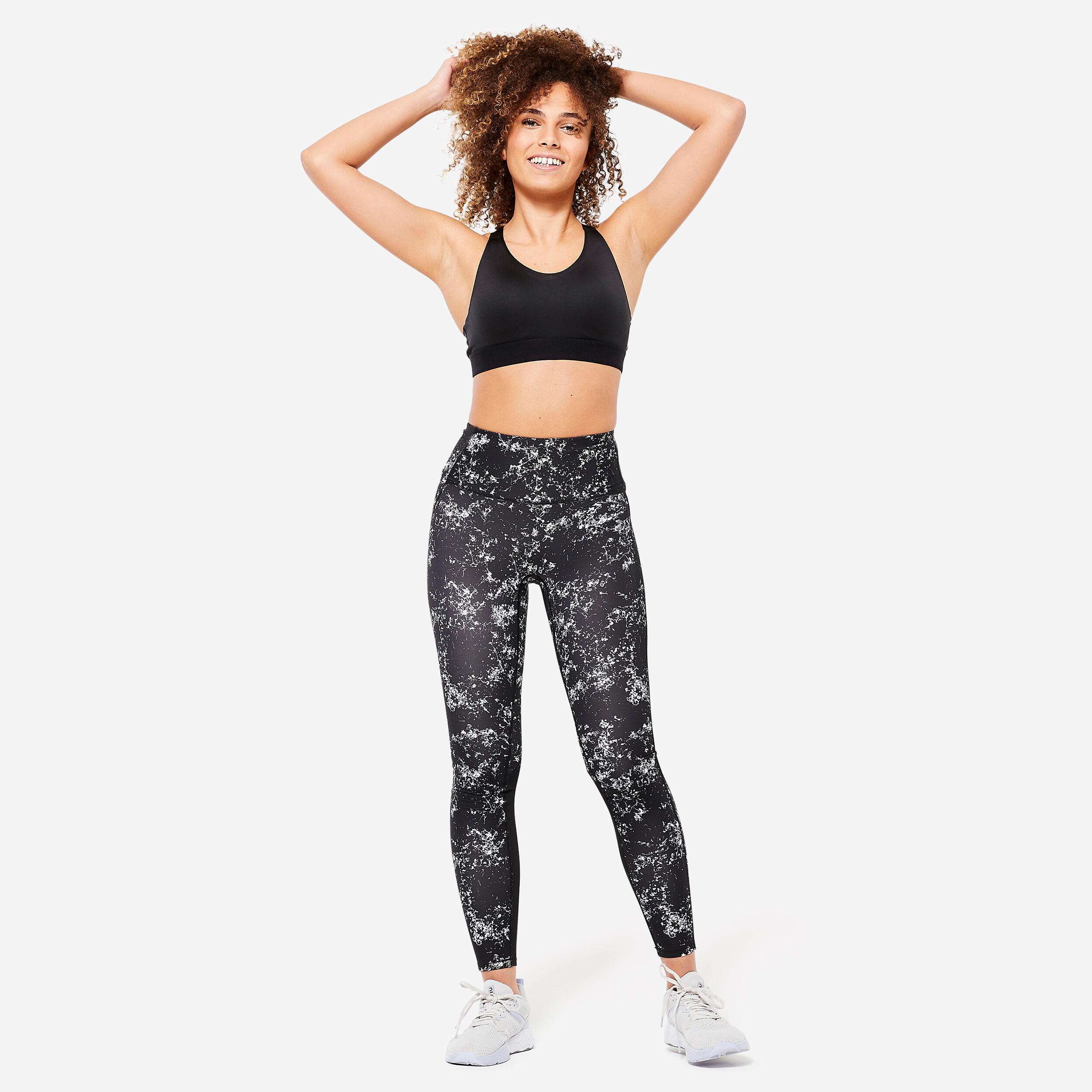 Women's High-Waisted Shaping Fitness Cardio Leggings - Black