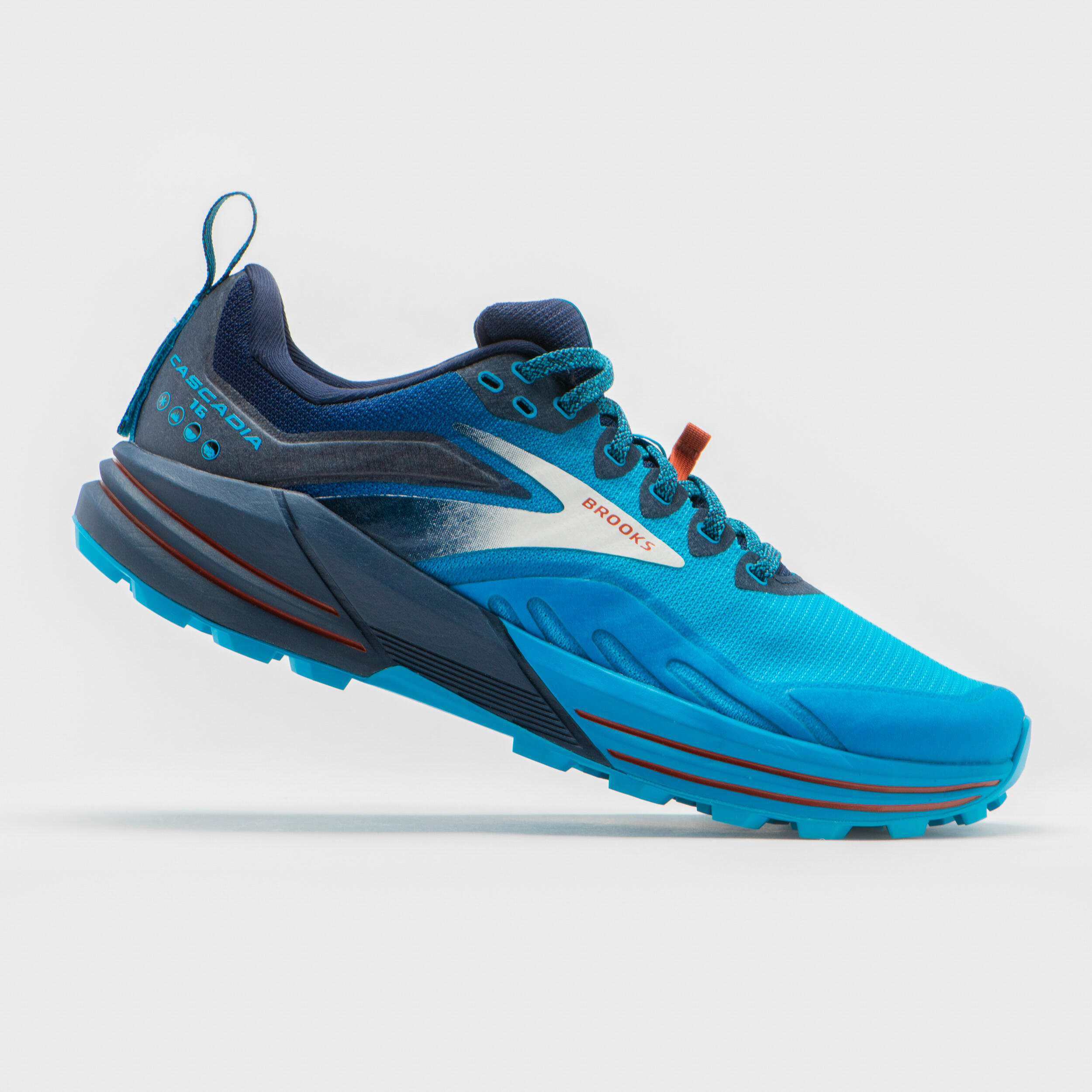 MEN'S BROOKS CASCADIA 16 TRAIL RUNNING SHOES - PEACOAT