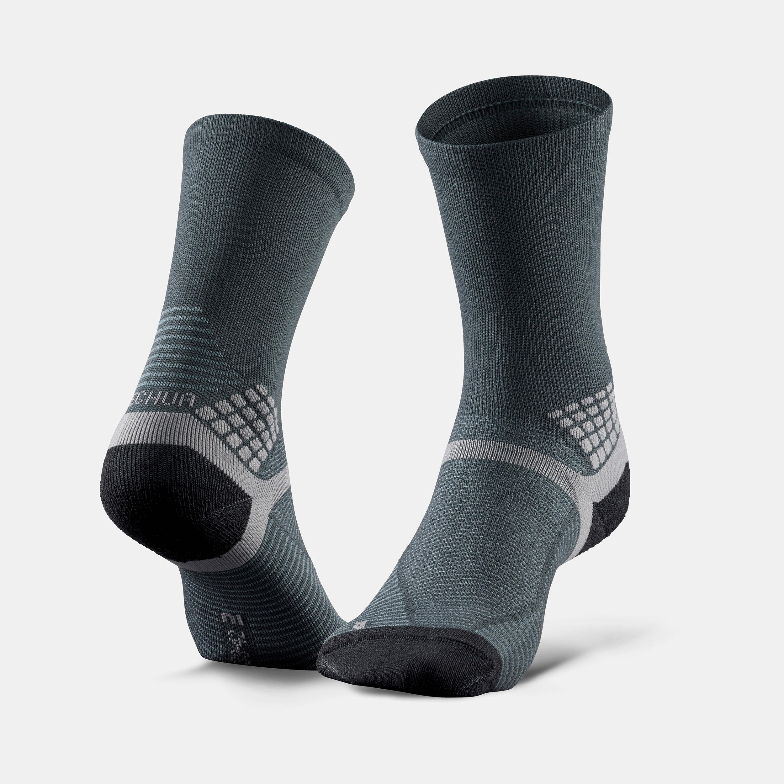 Hiking socks - Hike 500 High Black x2 pairs