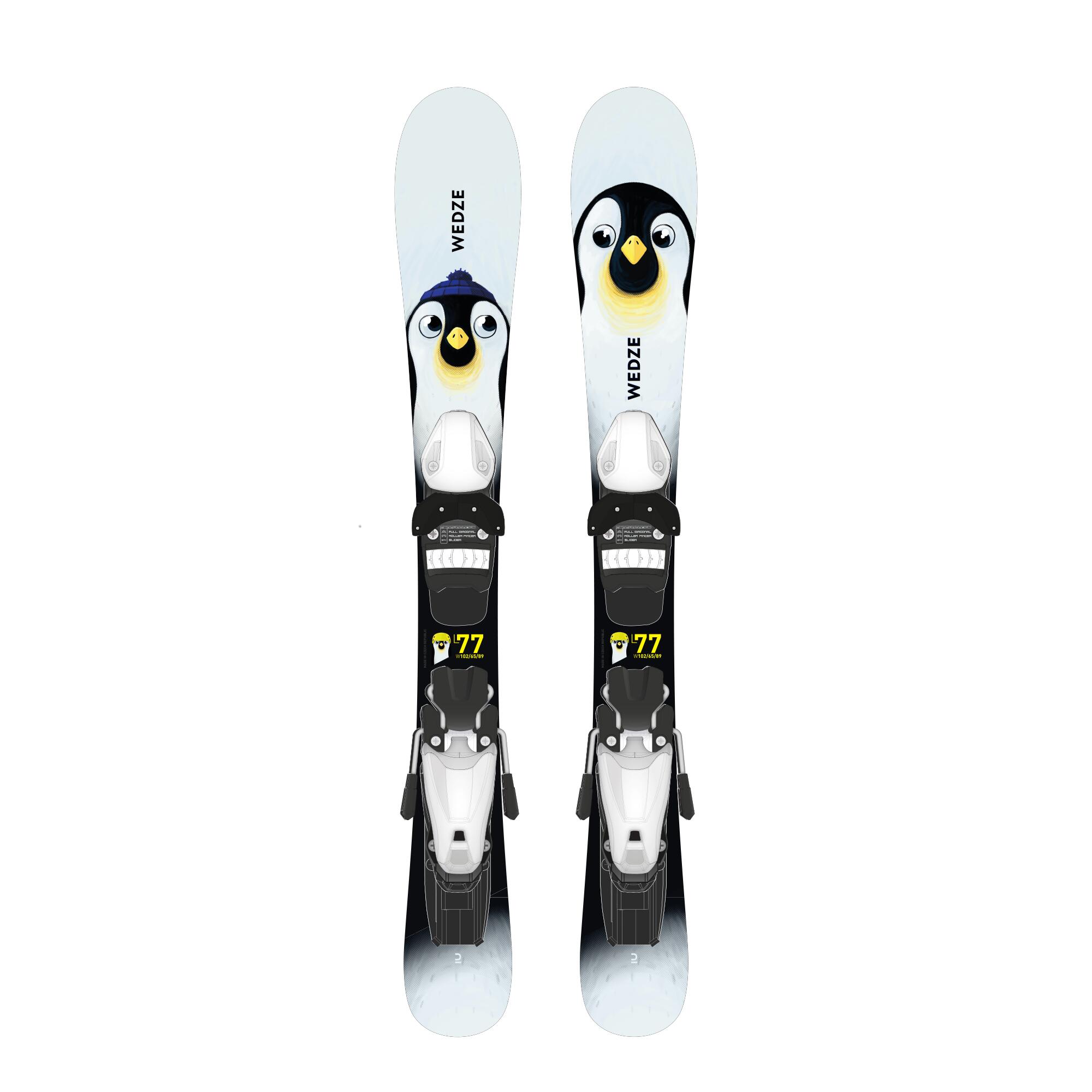 KIDS’ ALPINE SKI WITH BINDINGS  BOOST 100 - PENGUIN
