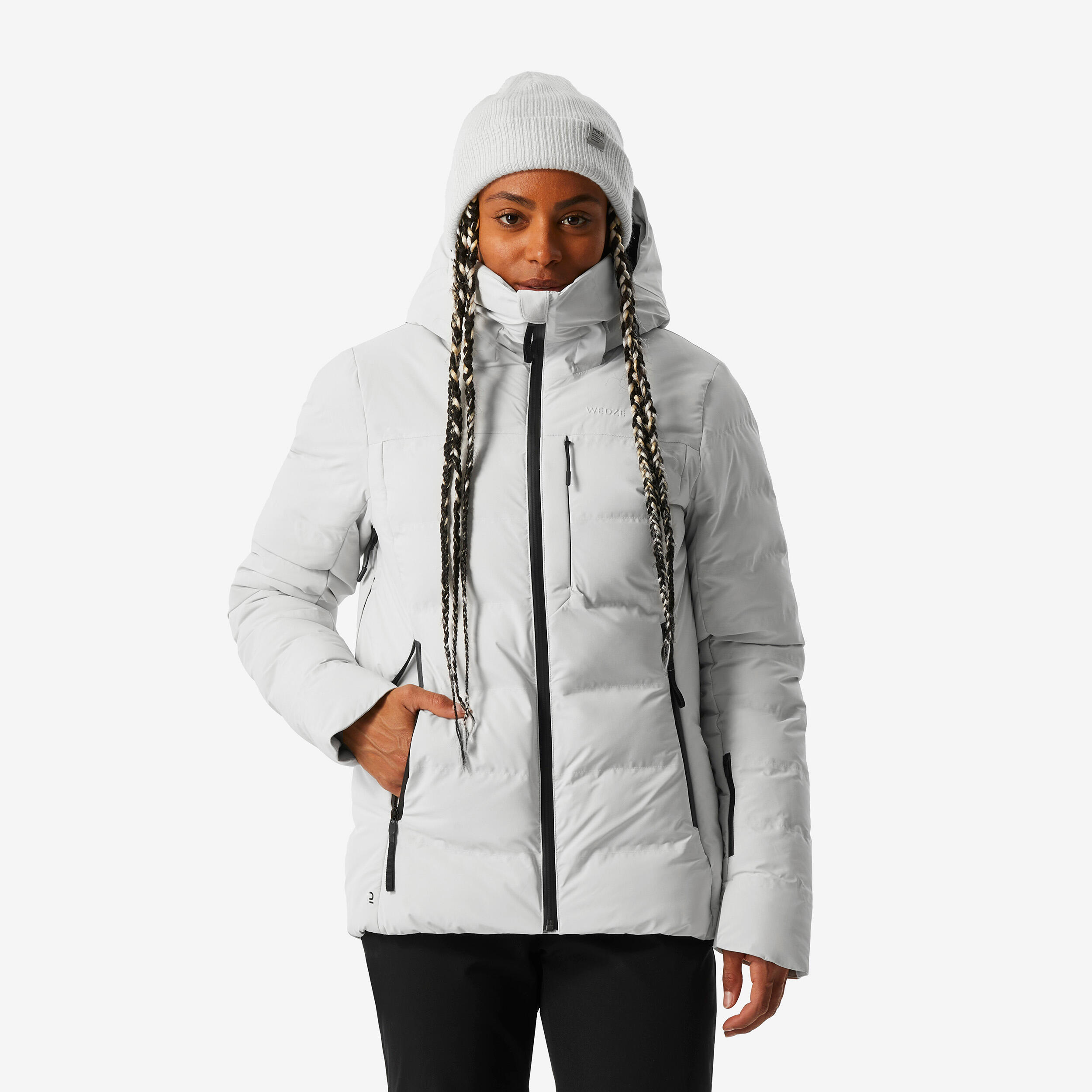 Warm 900 Women's Warm and Waterproof Ski Jacket-Beige