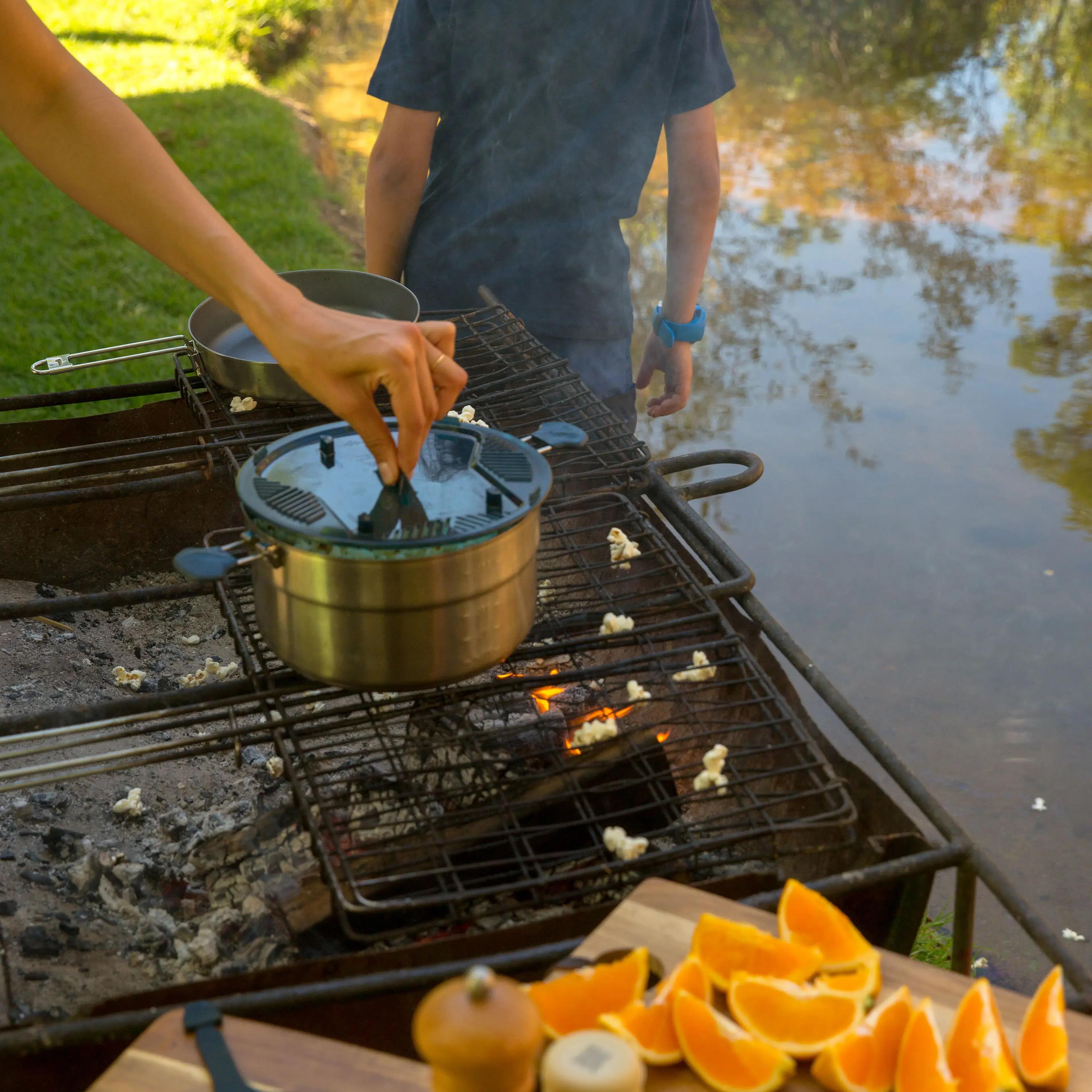 MH500 hiker's camping cook set stainless steel + non-stick coating 2 p. 2.1 L