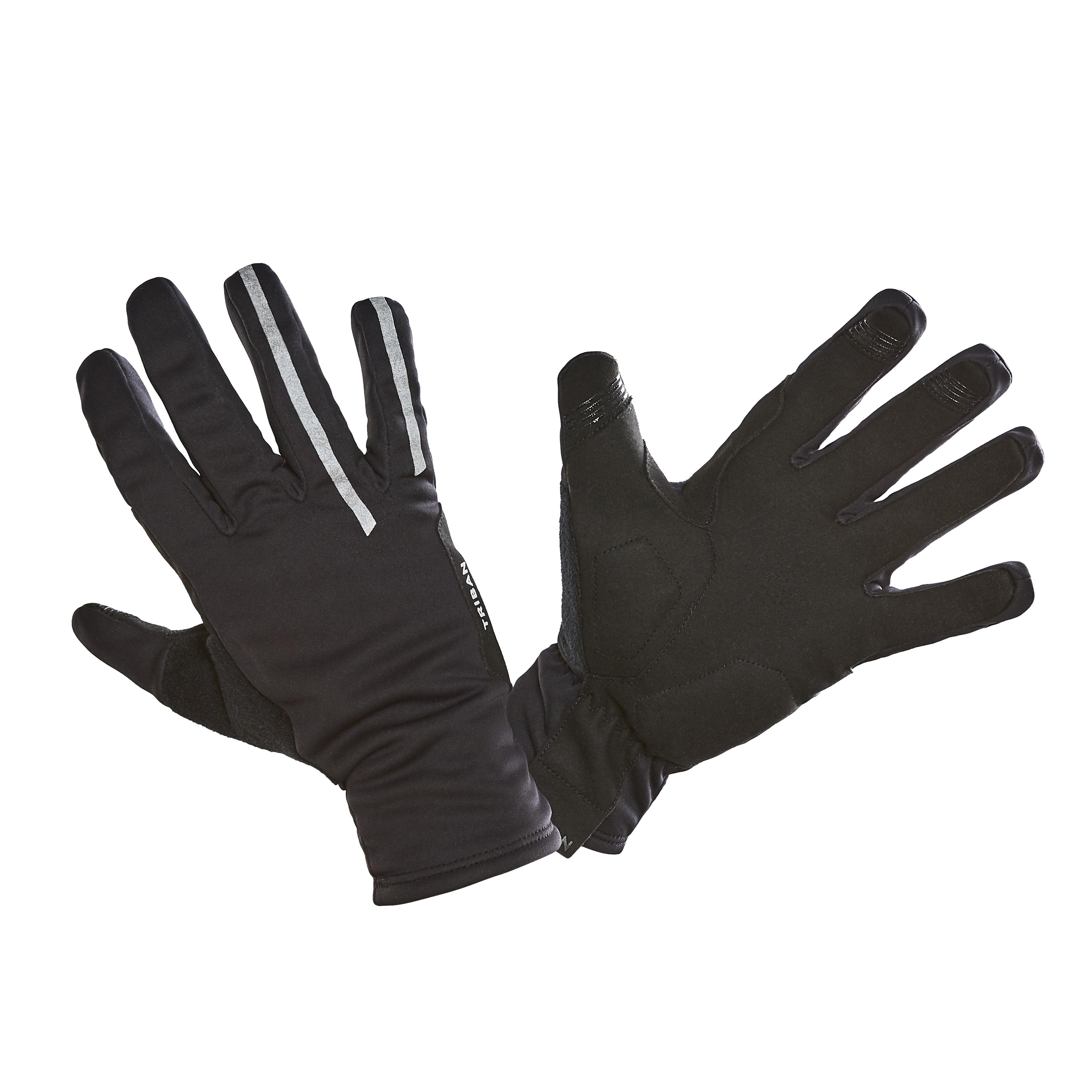Smartphone-compatible thermal cycling gloves  black