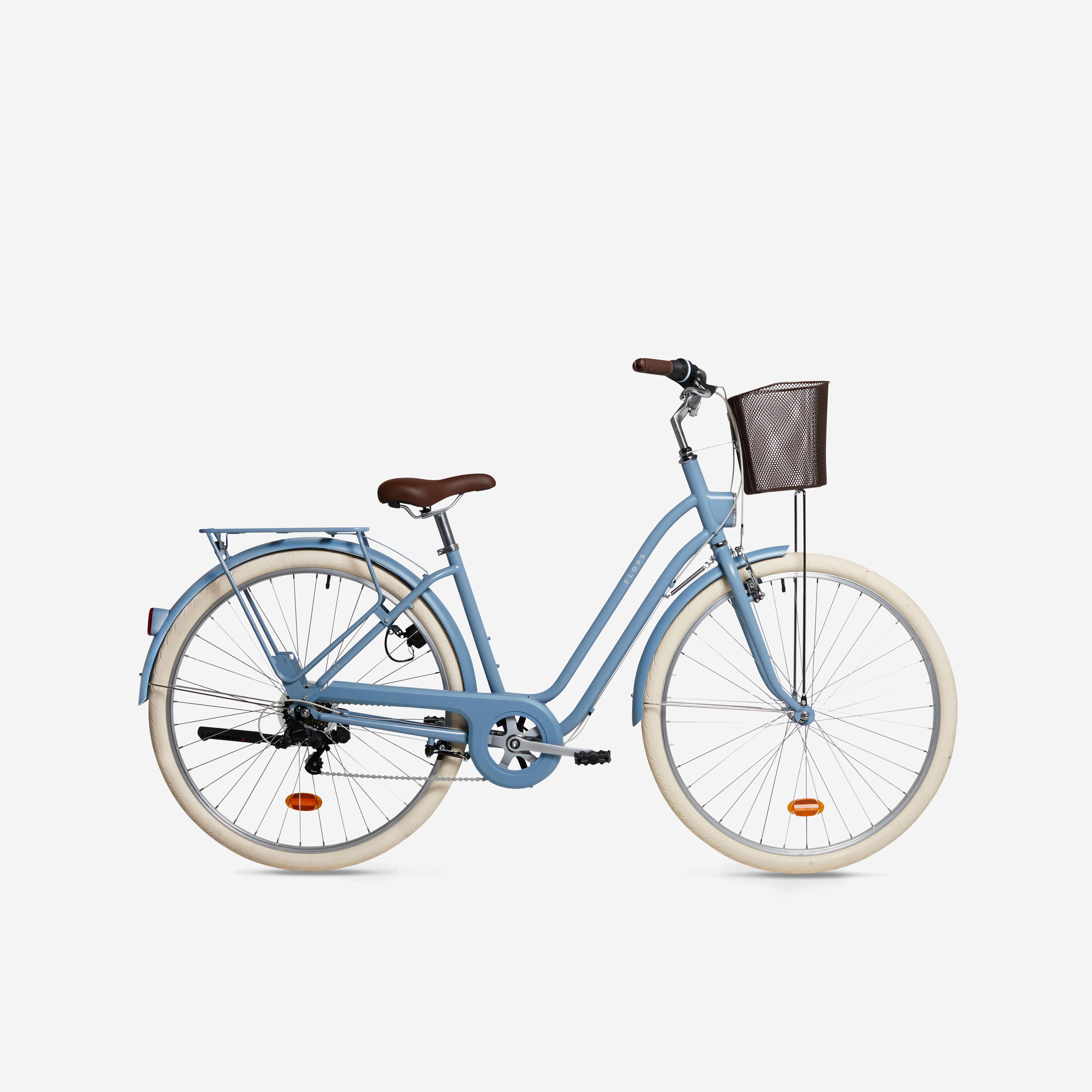 Fully-equipped  6-speed low frame city bike  light blue