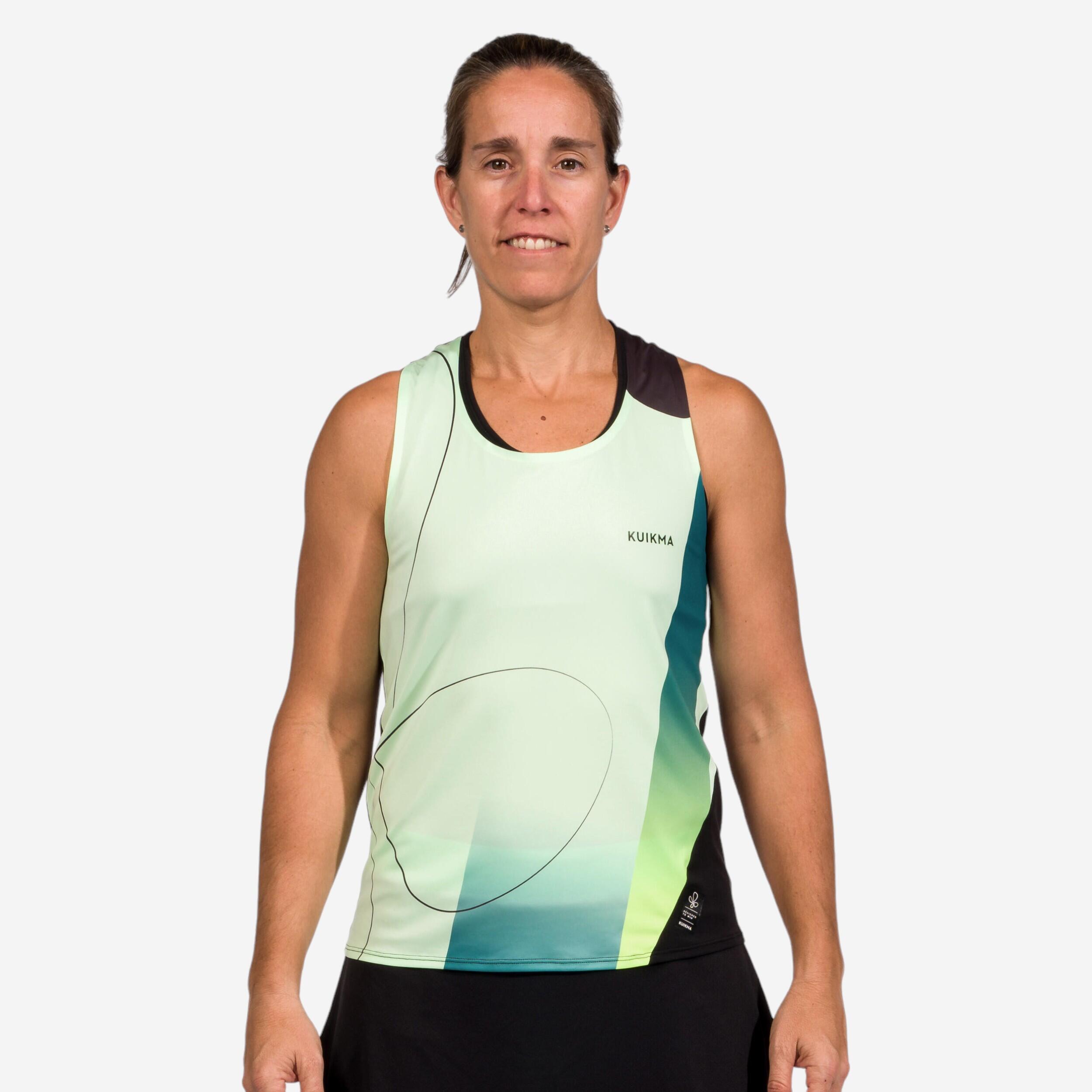 Women's Padel Technical Tank Top Kuikma Pro Lucia Sainz - Green
