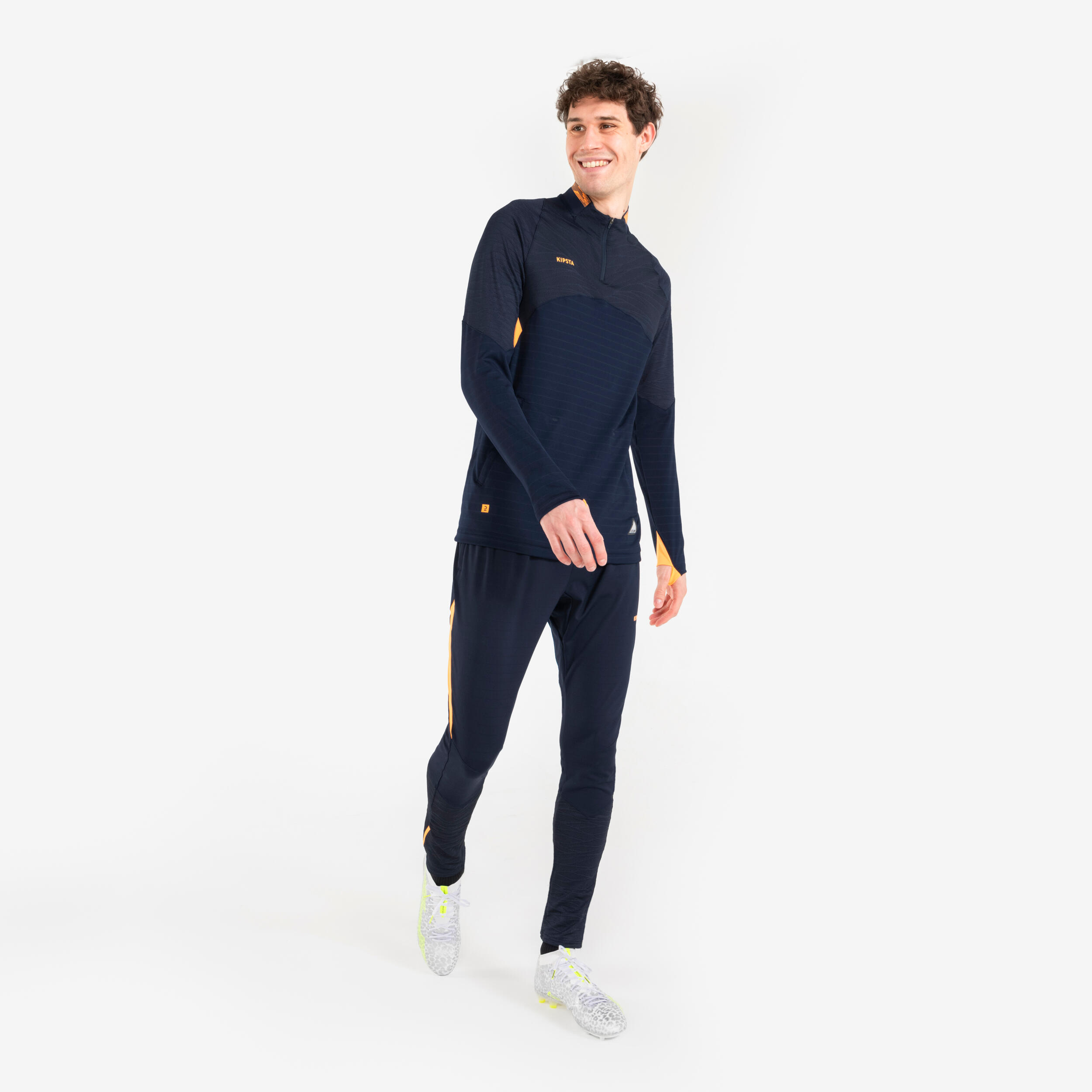 Adult 1/2 Zip CLR - Navy & Orange