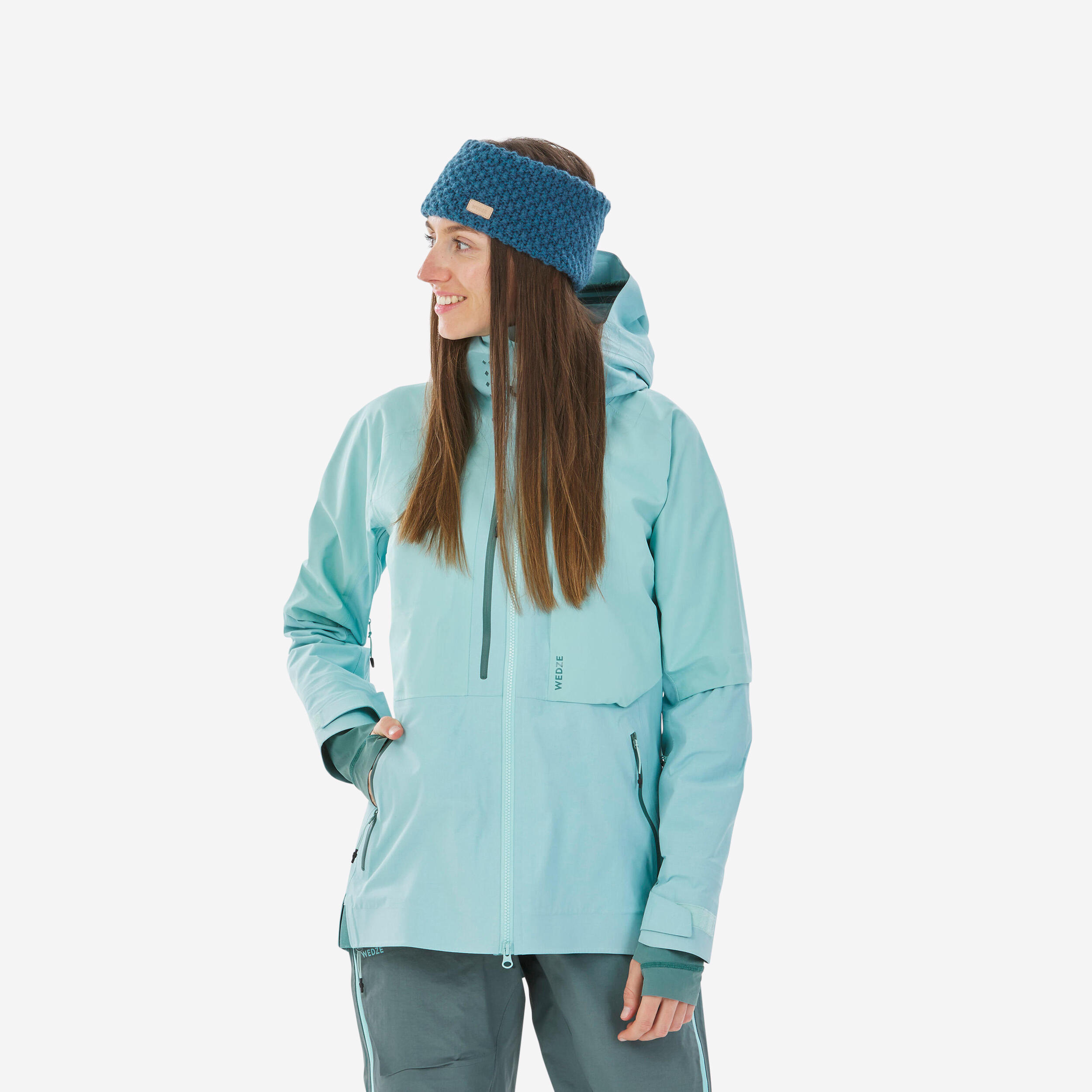 Women's Ski Jacket FR900 Turquoise