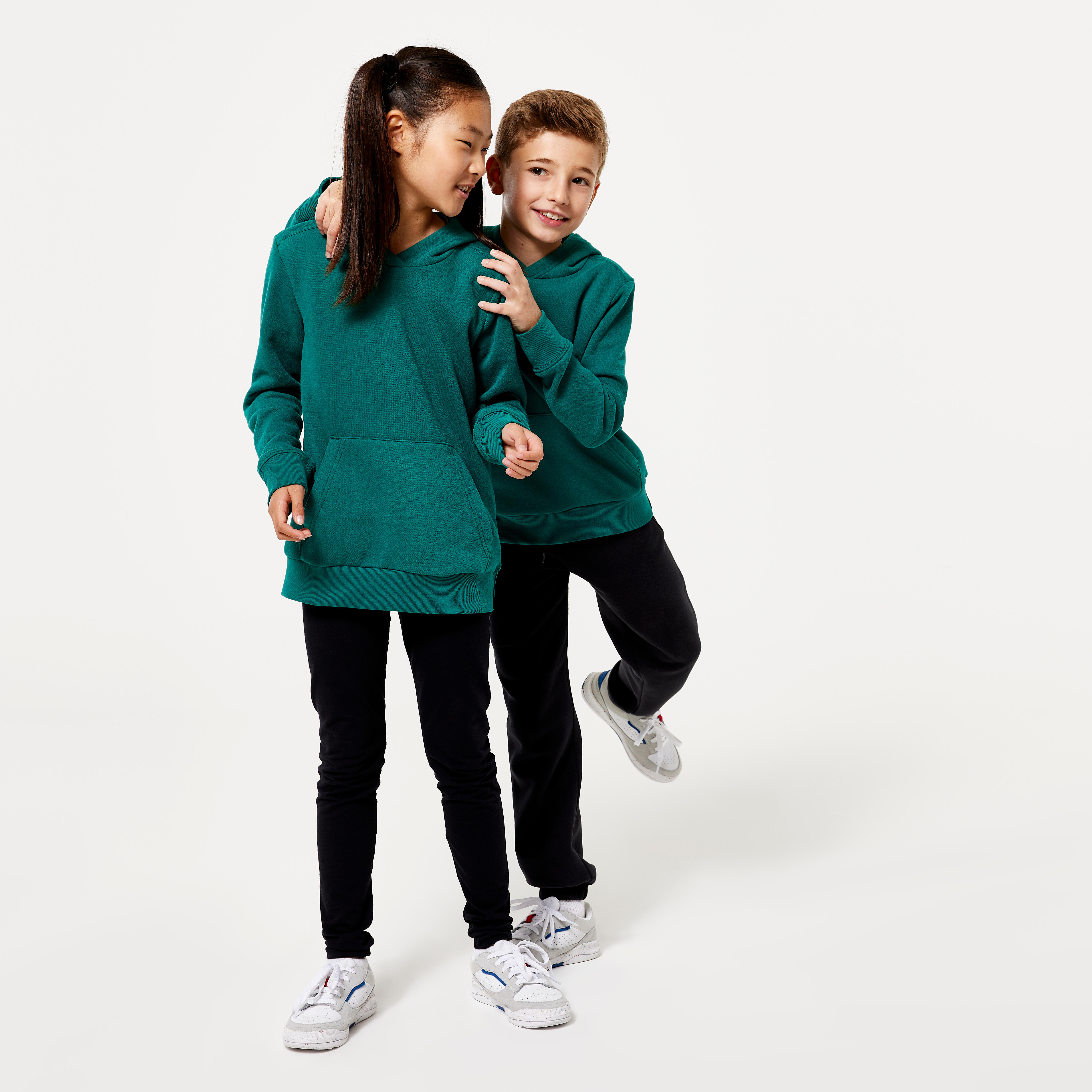 Kids' Cotton Hoodie - Pine Green