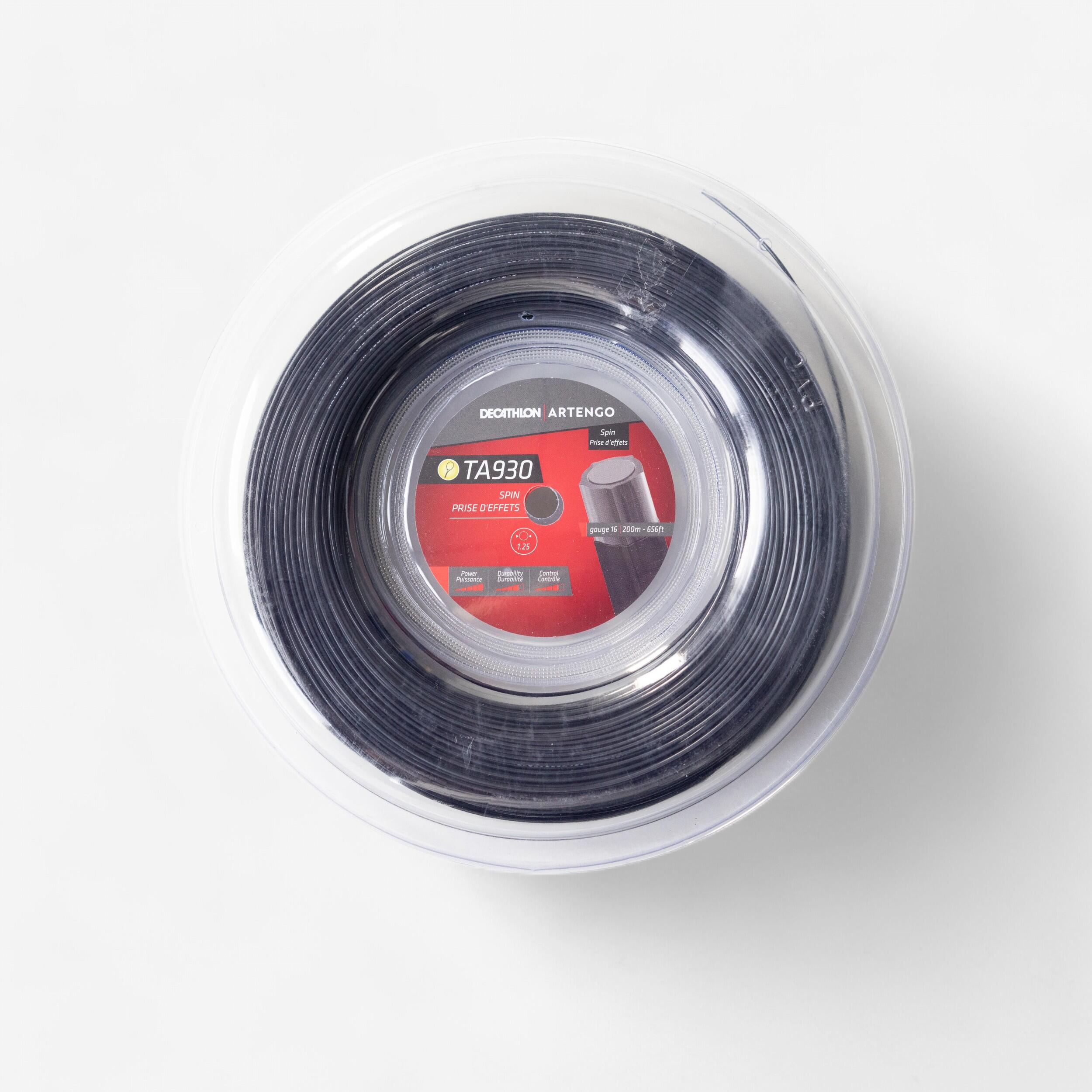 1.25 mm Pentagonal Monofilament Tennis Strings TA 930 Spin Reel - Black