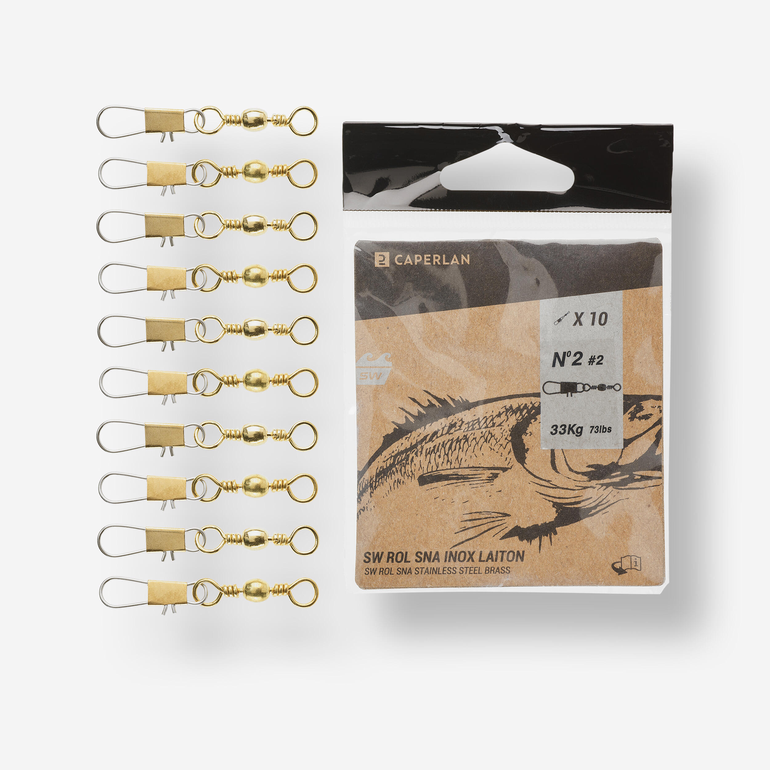 Rolling swivel snap INOX SW X10