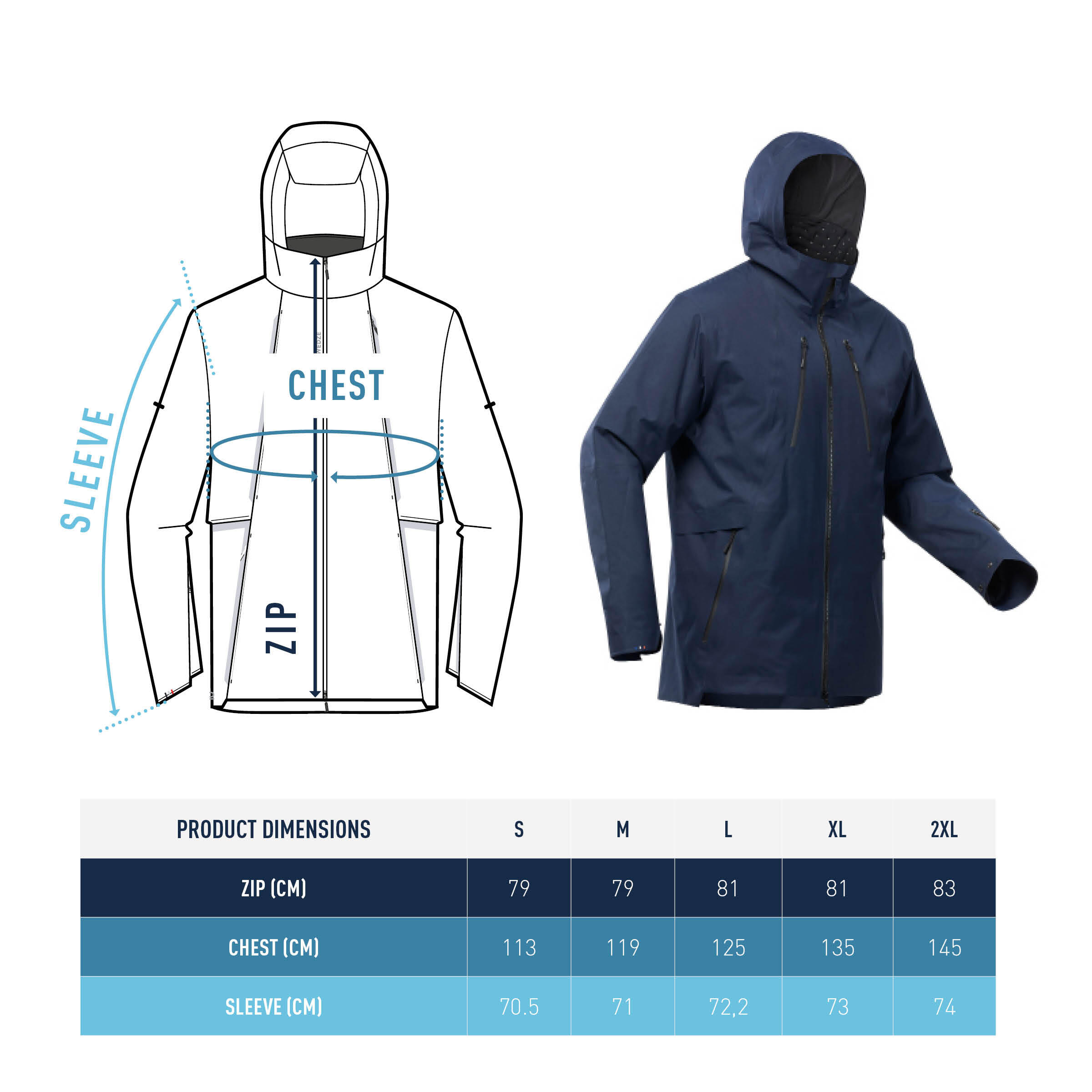 Men's Ski Jacket Eclipse Day - Blue Black