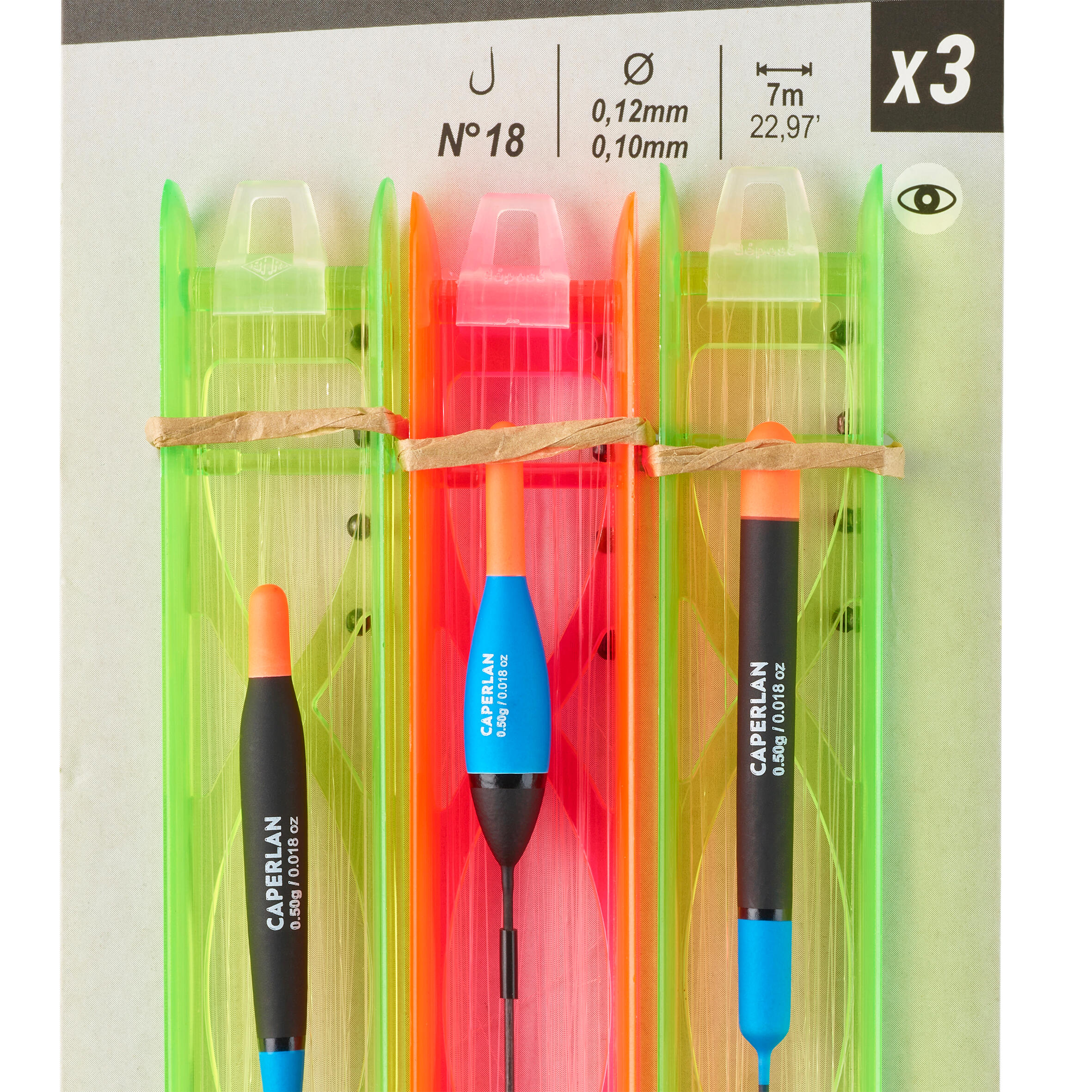 SET OF 3 RIGGED LINES PF-RL100 L FOR STILL LAKE FISHING