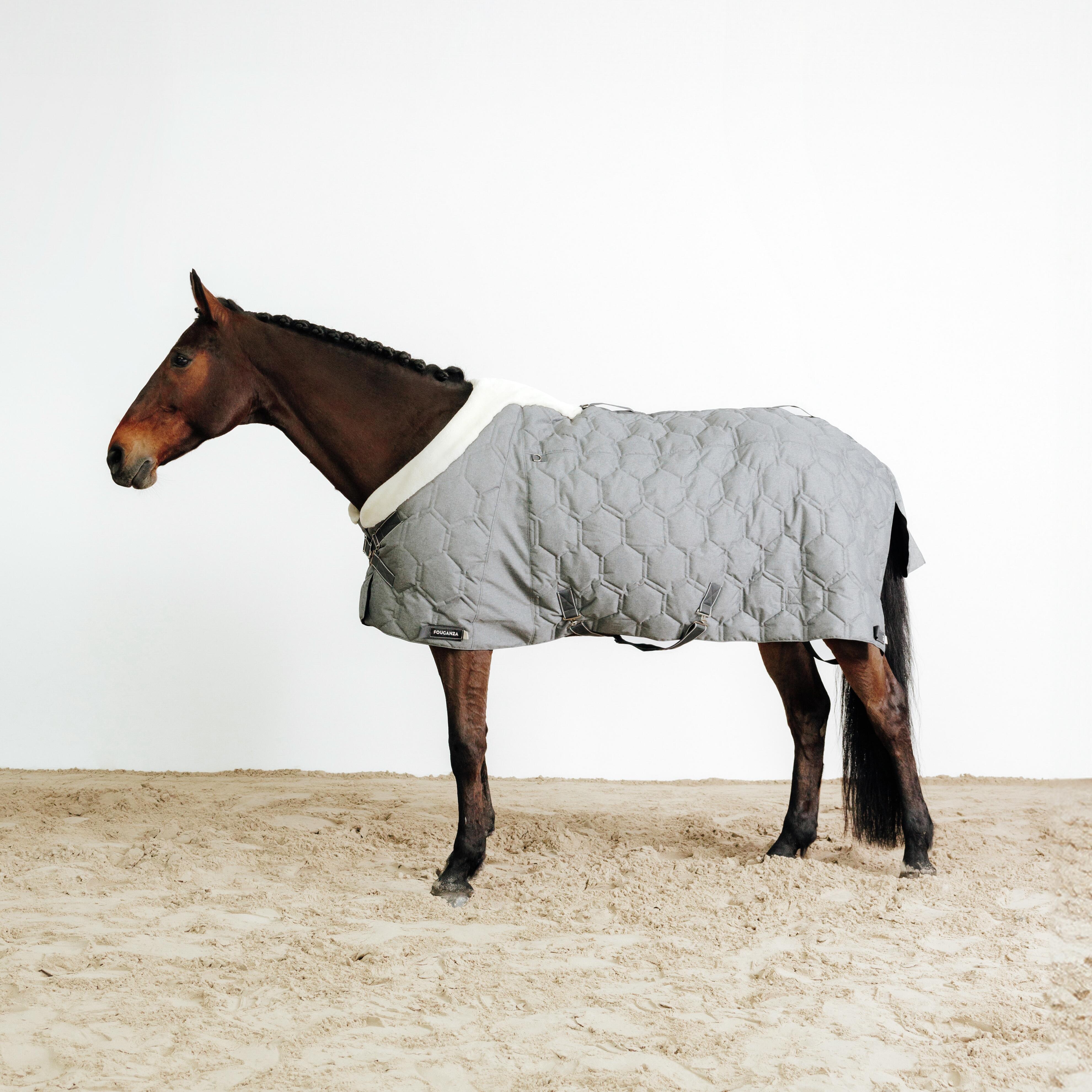Horse and Pony Riding 300 g Stable Rug Combo 300 - Mid Grey