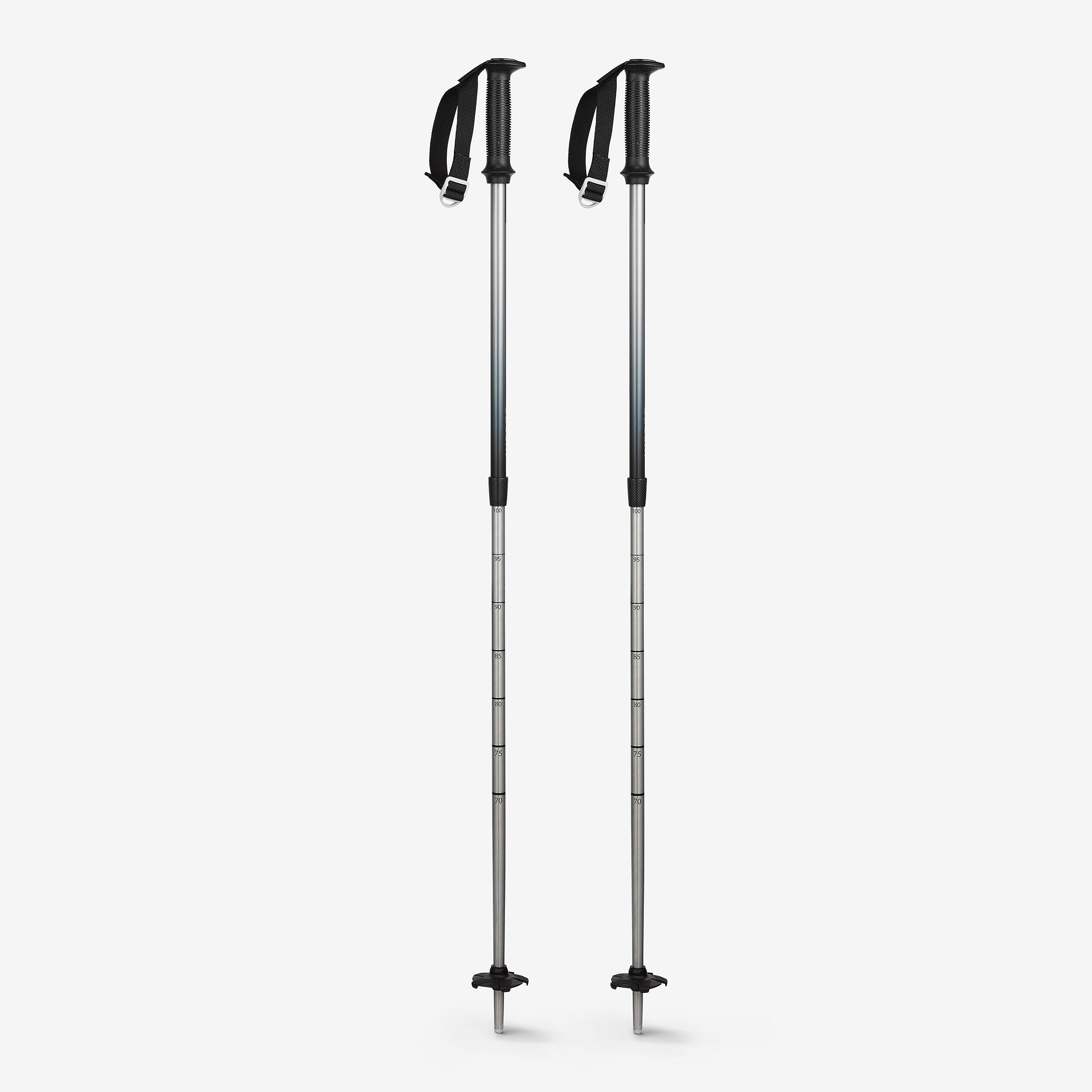 Kids’ Adjustable Ski Poles with Removable Straps 500 Safety - Black
