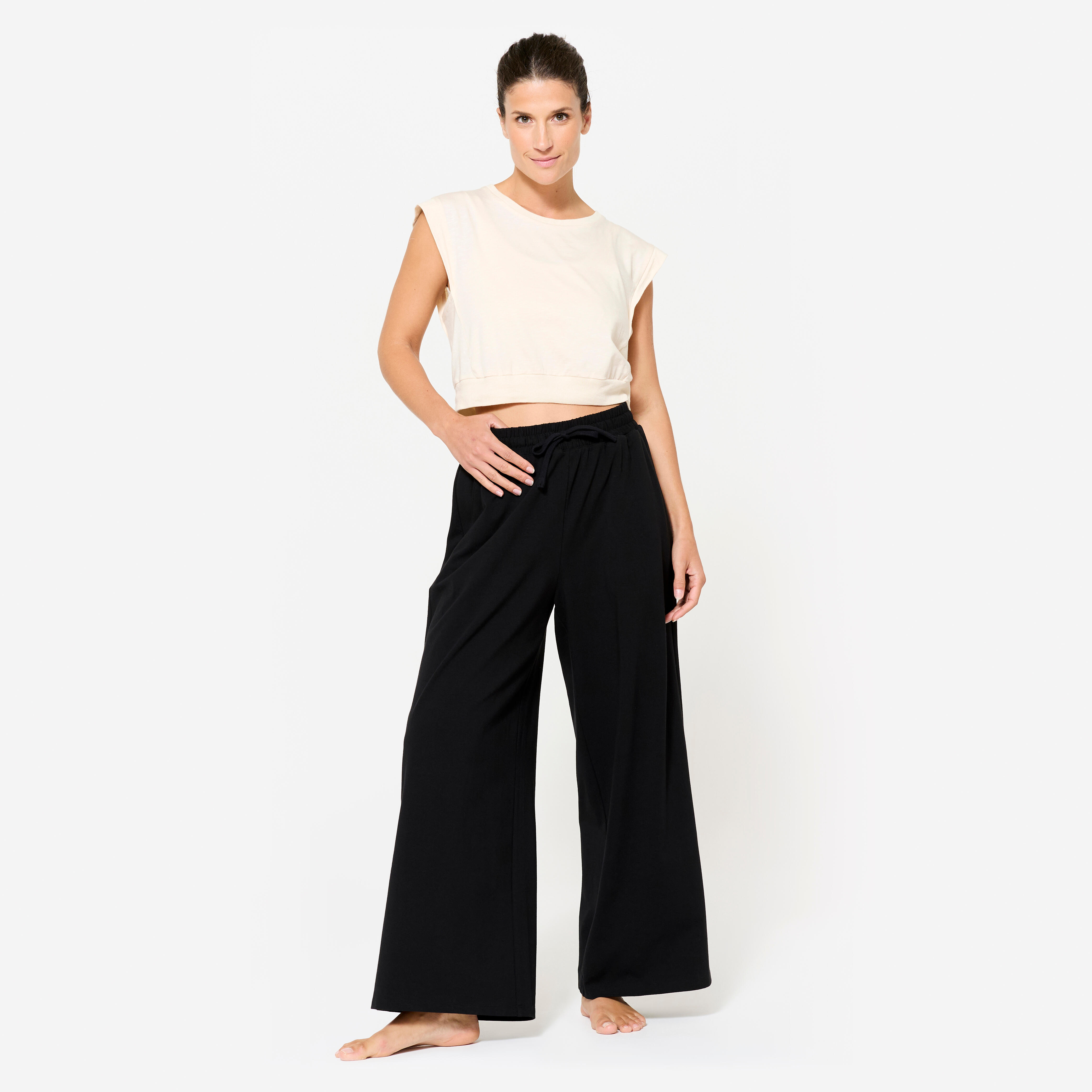 Women's Fitness Loose-Fit Bottoms 520 - Black