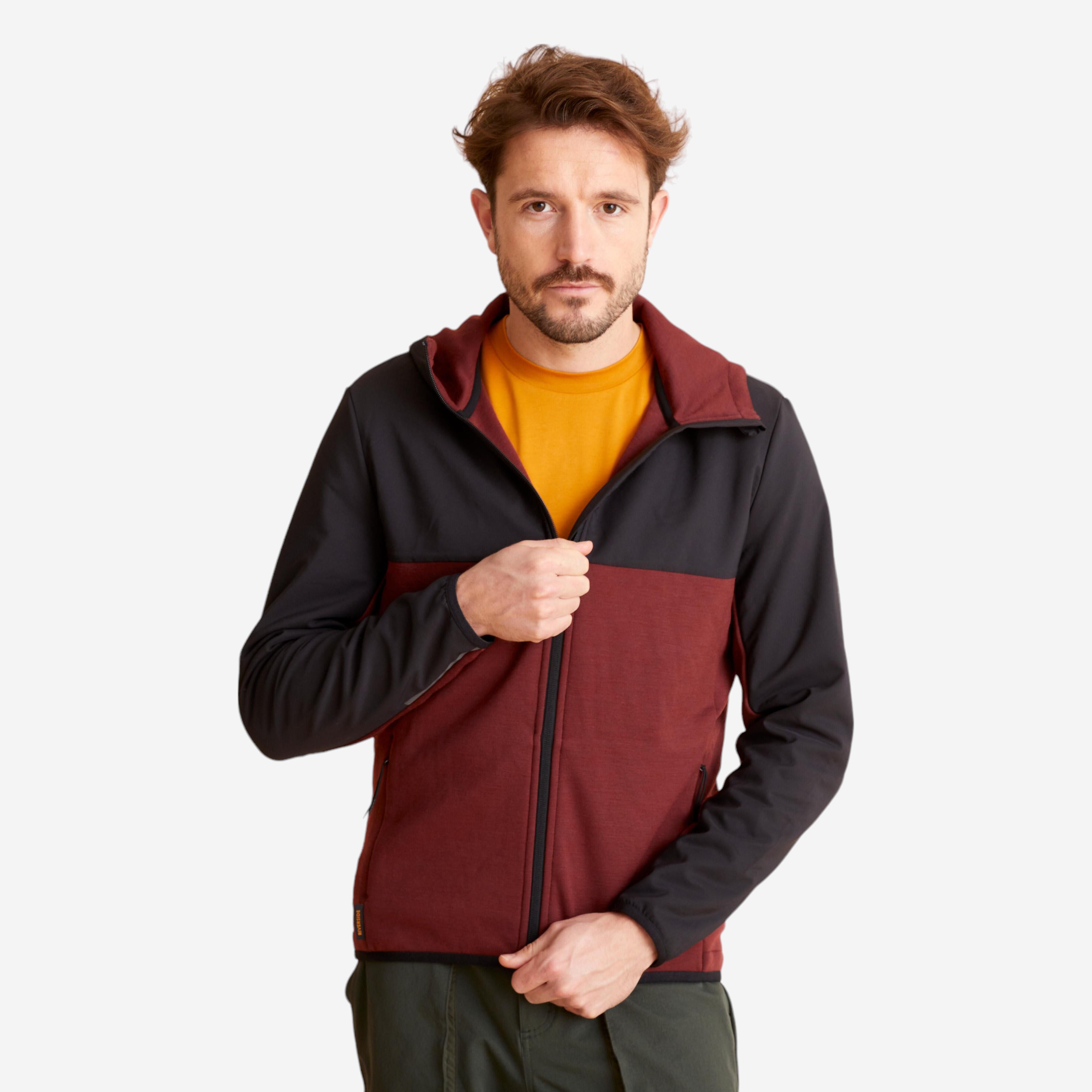Hooded 29% Merino Gravel Cycling Jersey - Burgundy