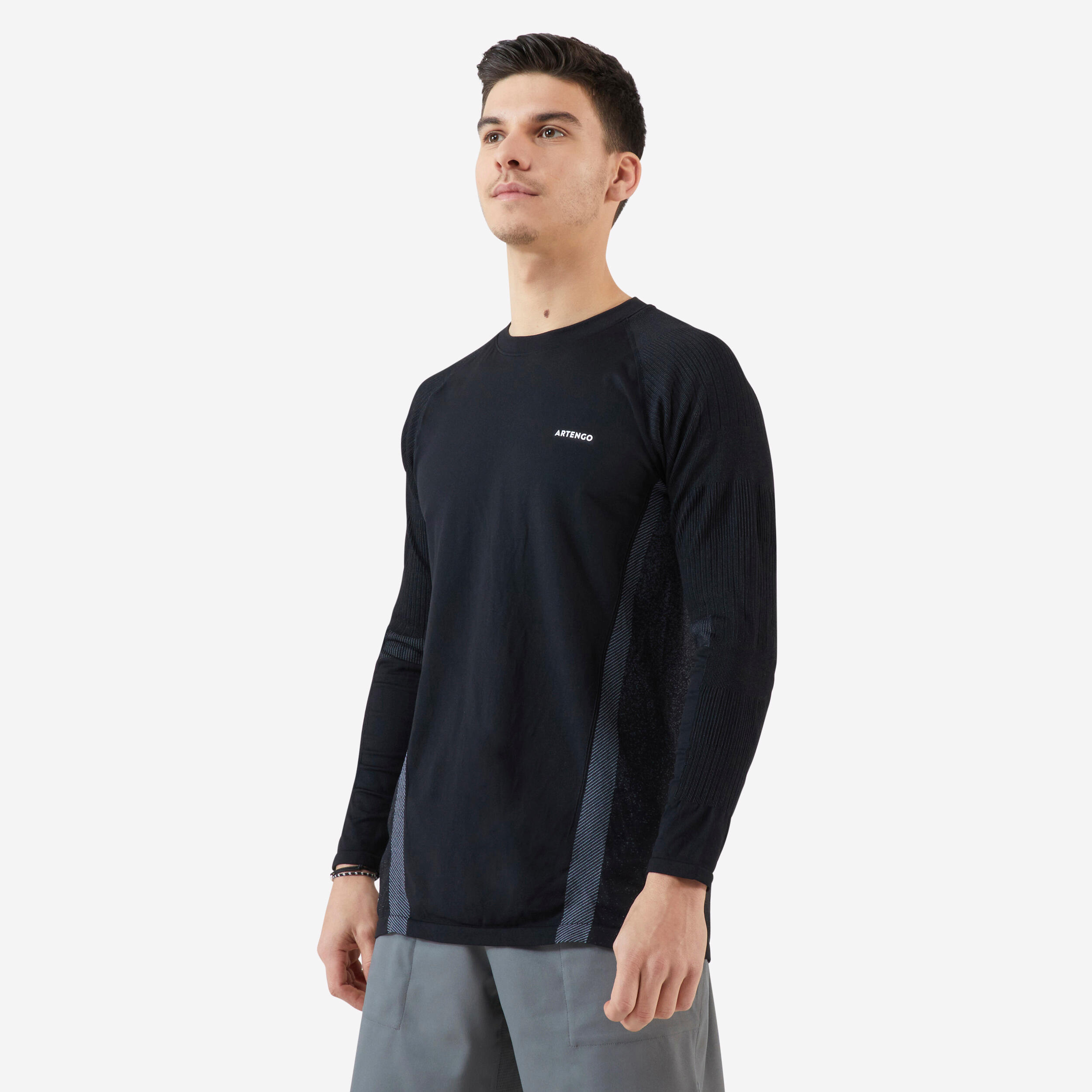 Men's Tennis Long-Sleeved Top Thermic - Black