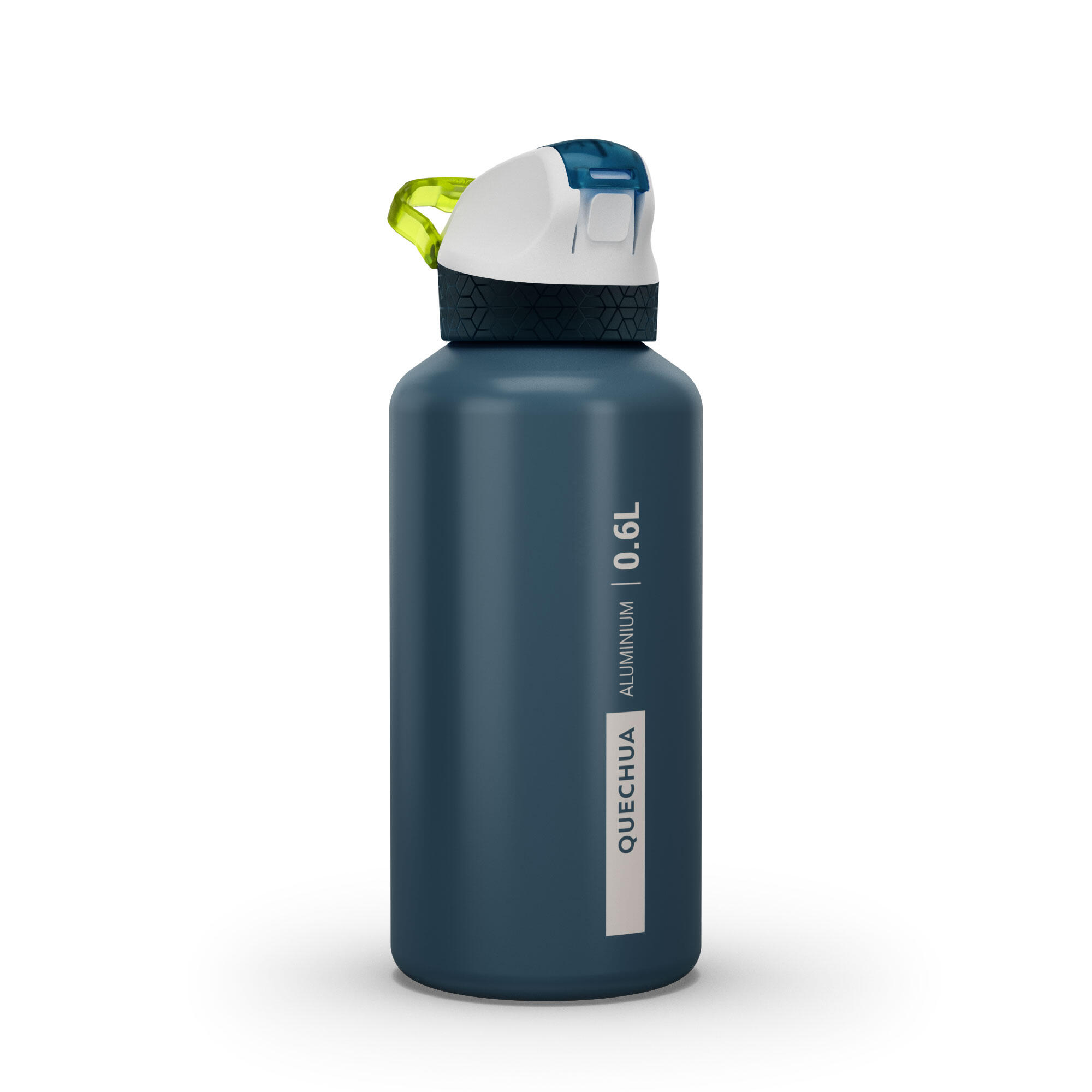 Kids 0.6 L aluminium flask with quick opening cap and pipette for hiking