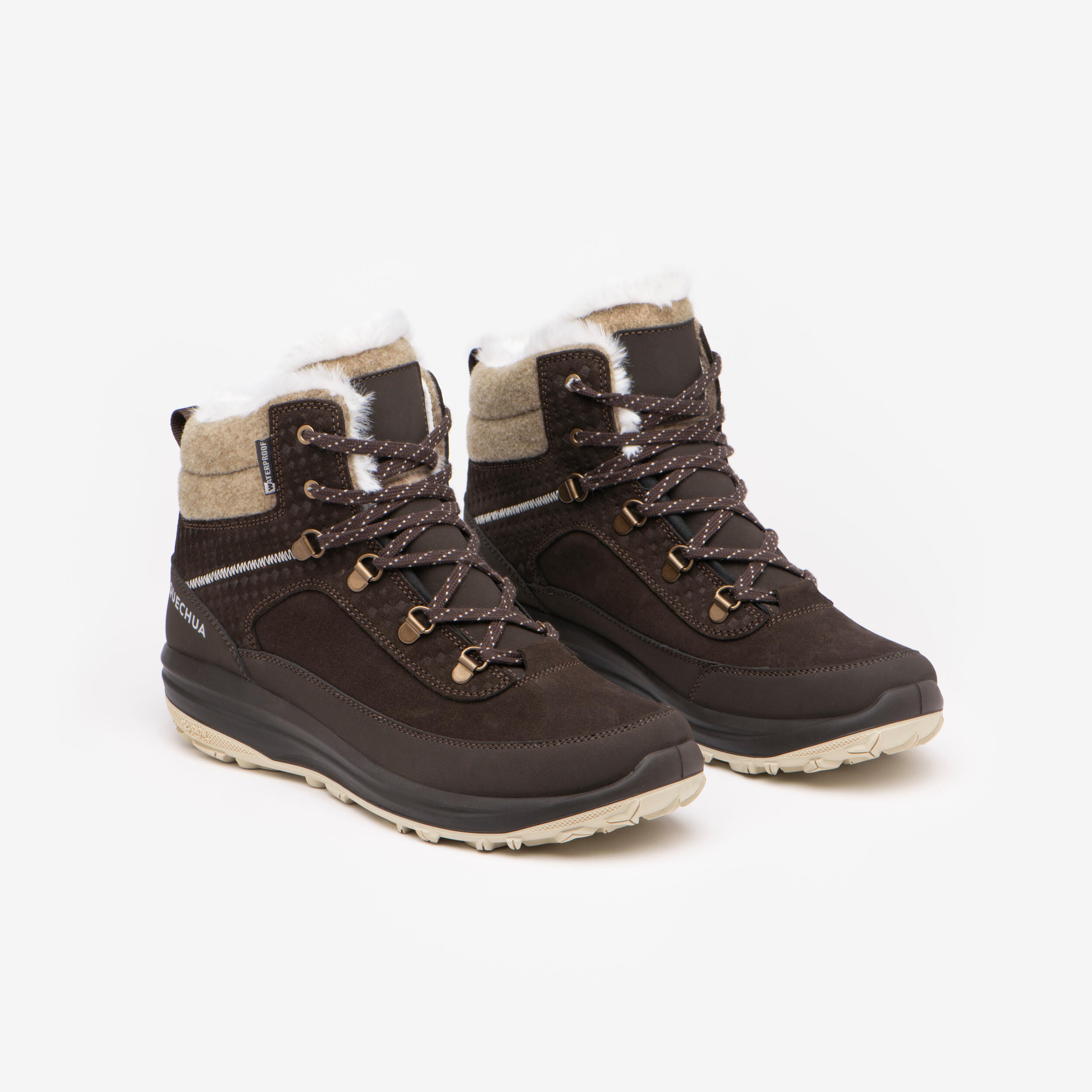 Women’s leather warm waterproof snow boots - SH900 Mid