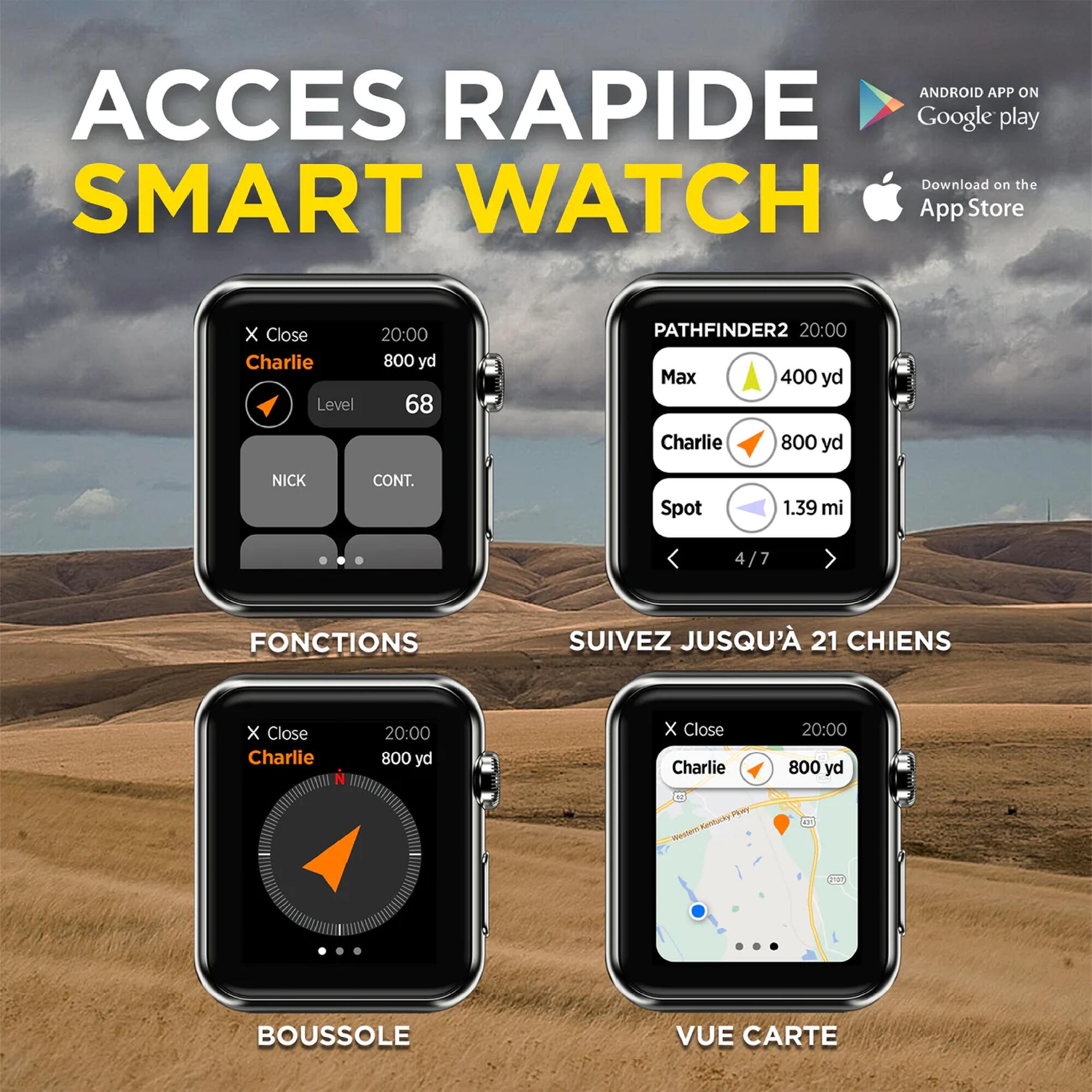 Pack with collar + remote control for tracking and training Dogtra Pathfinder Mini V2