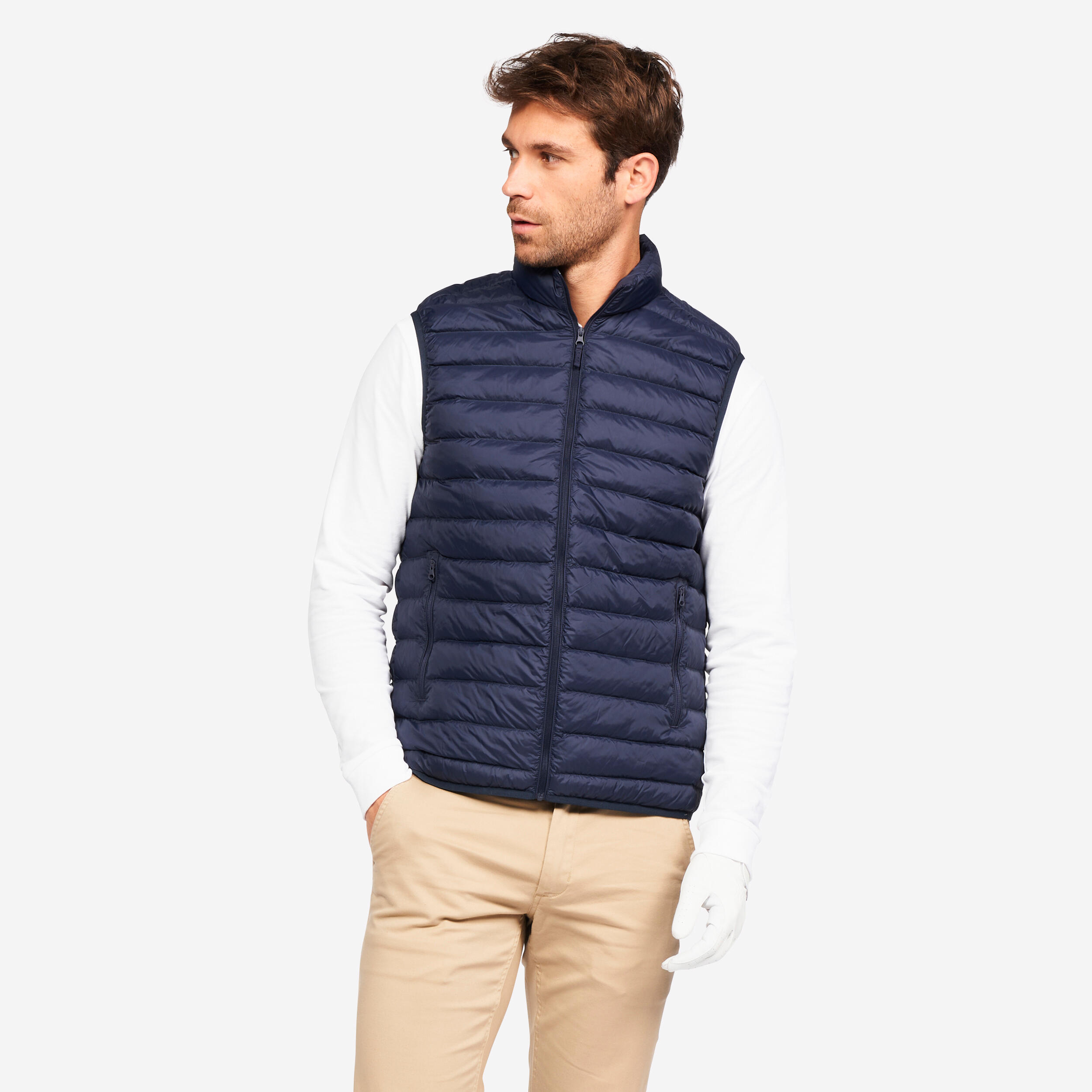 Men's golf sleeveless down jacket - MW500 navy blue