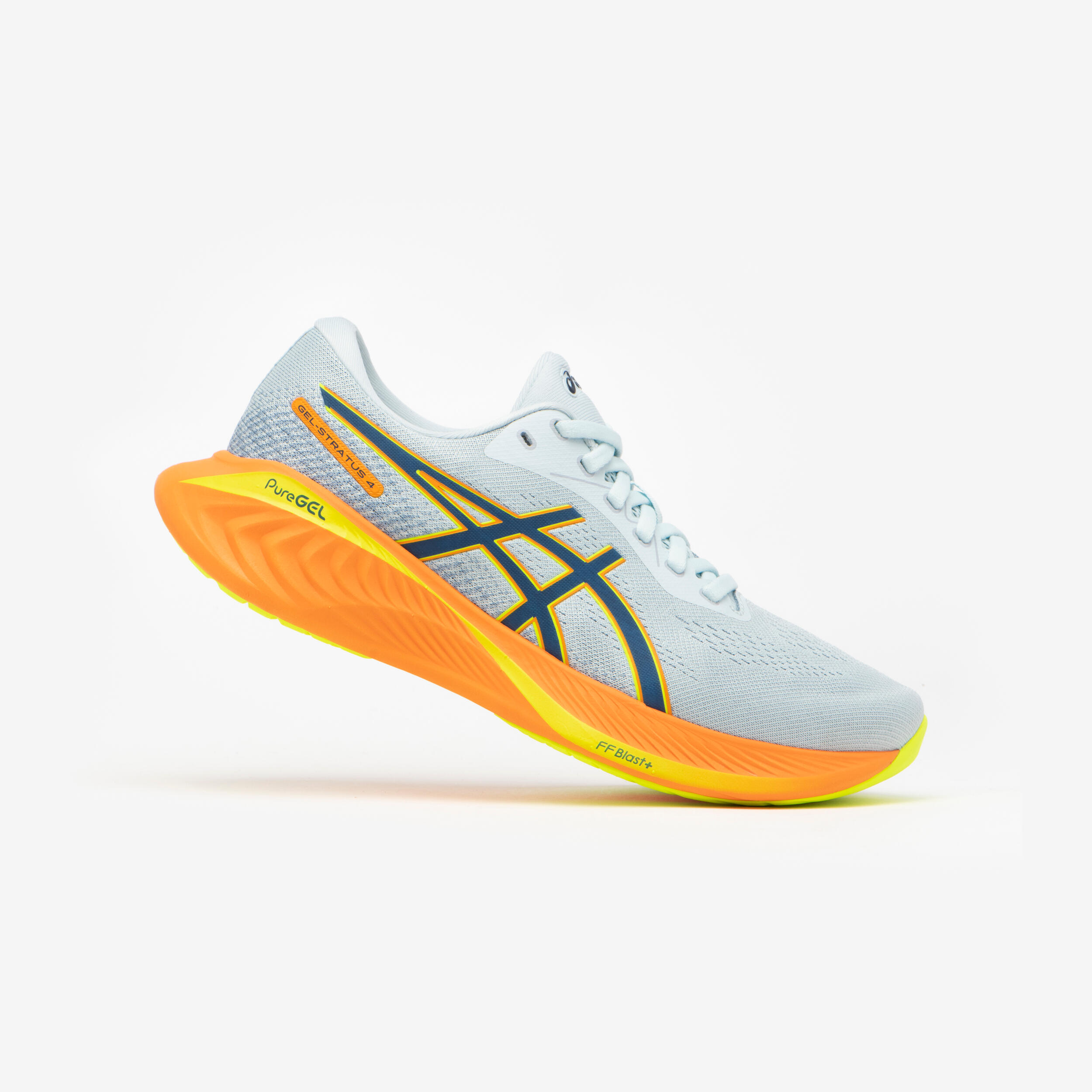 MEN'S ASICS - GEL-STRATUS KNIT 4 RUNNING SHOES GREY ORANGE
